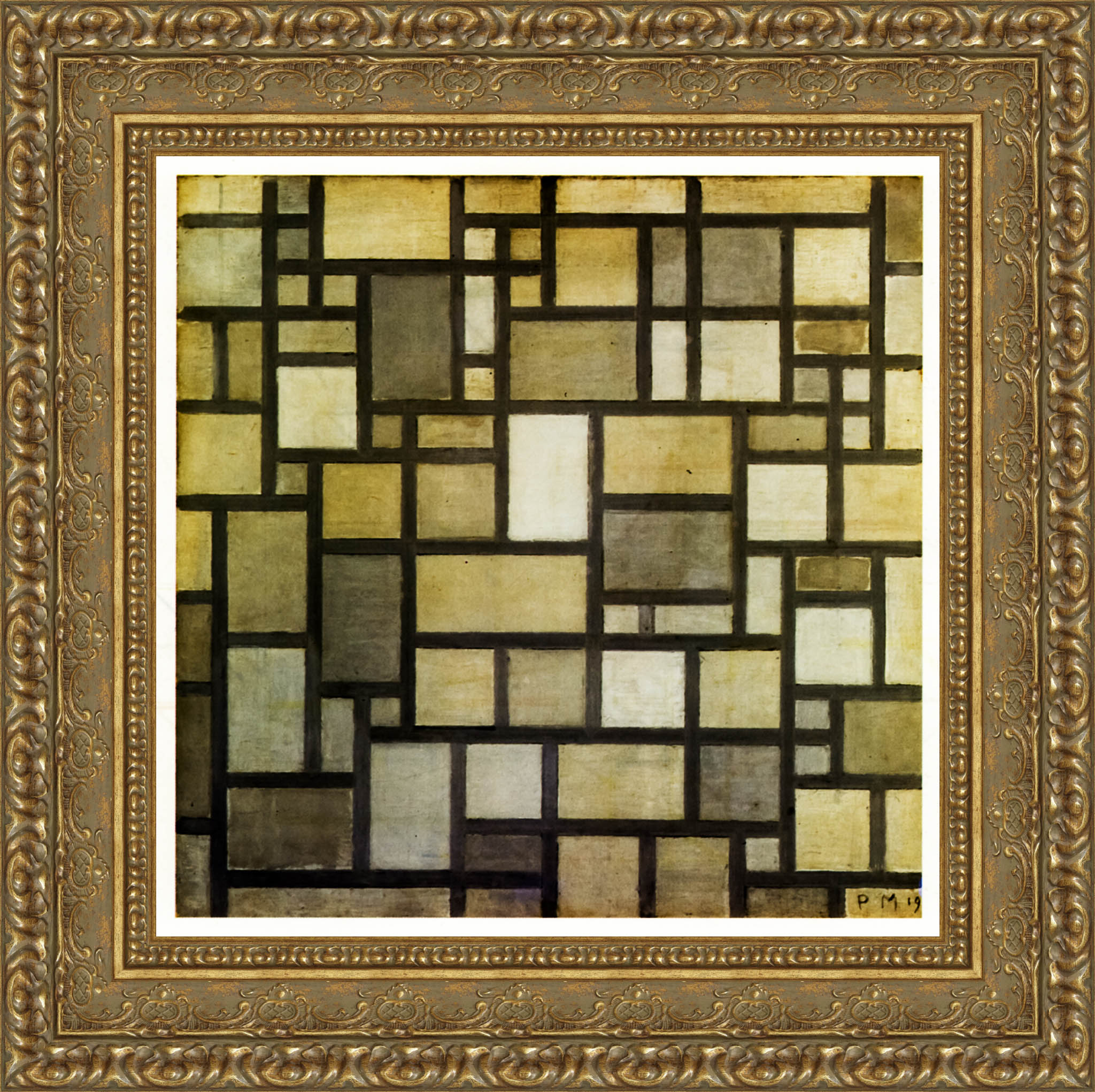 Composition With Grid 6 - Piet Mondrian. 1919