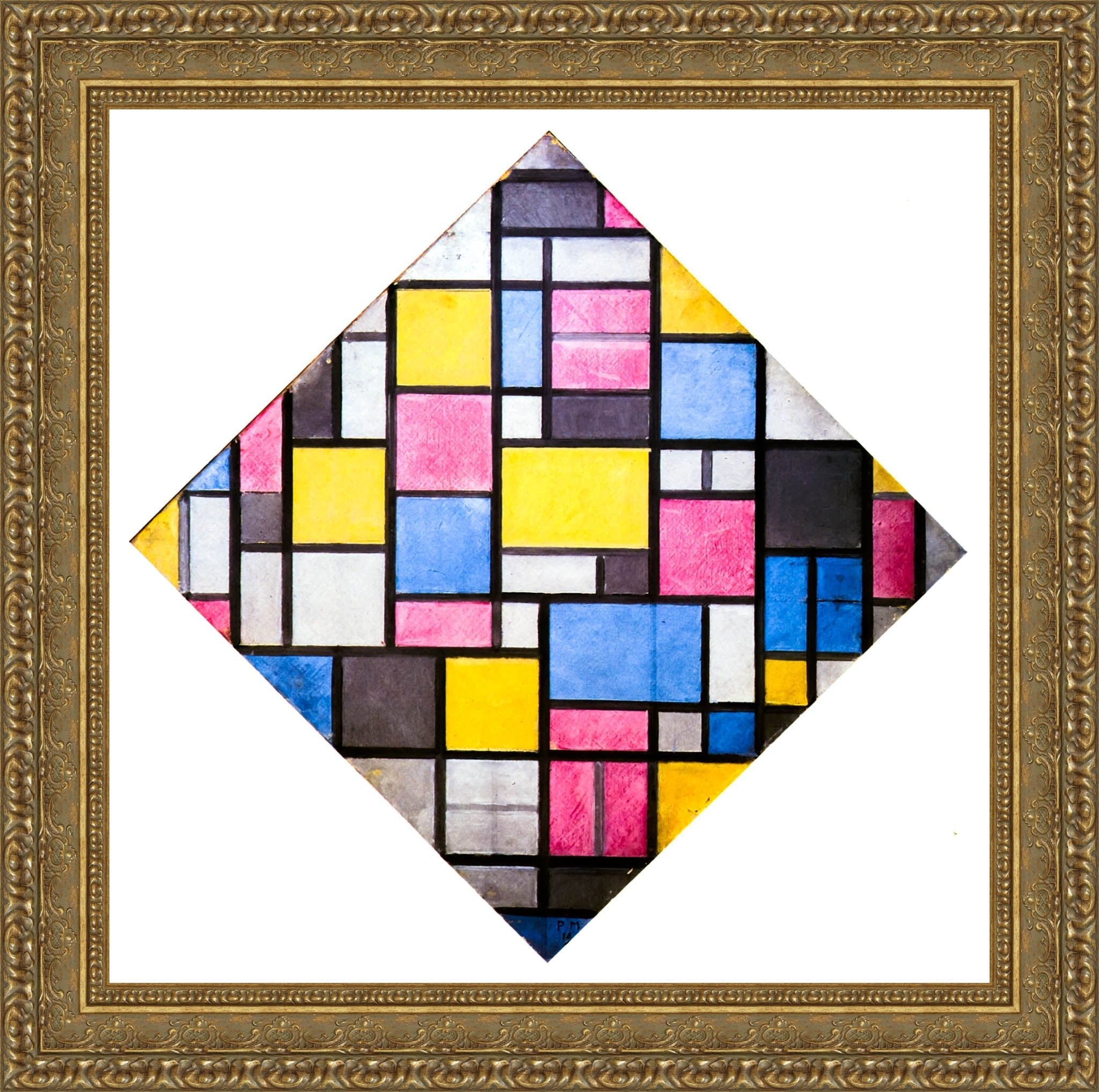 Composition With Grid 7 Lozenge - Piet Mondrian, 1919