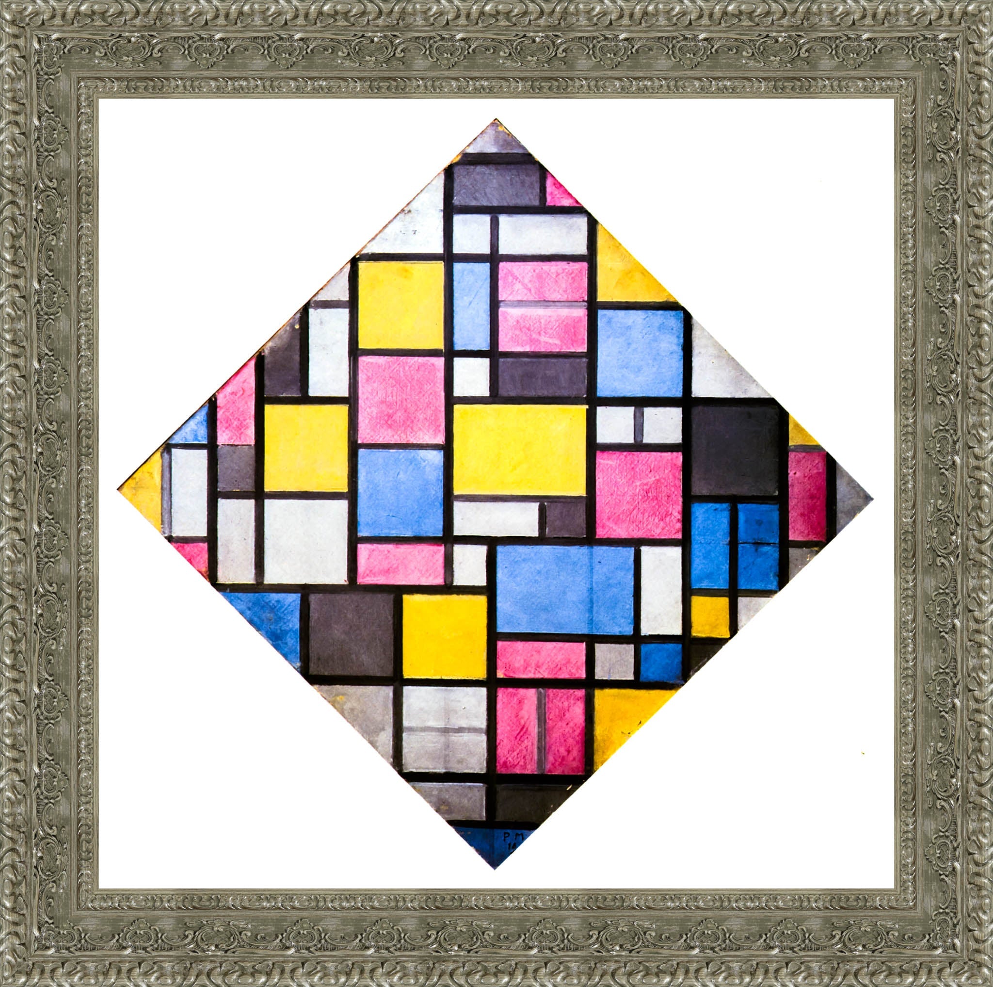 Composition With Grid 7 Lozenge - Piet Mondrian, 1919
