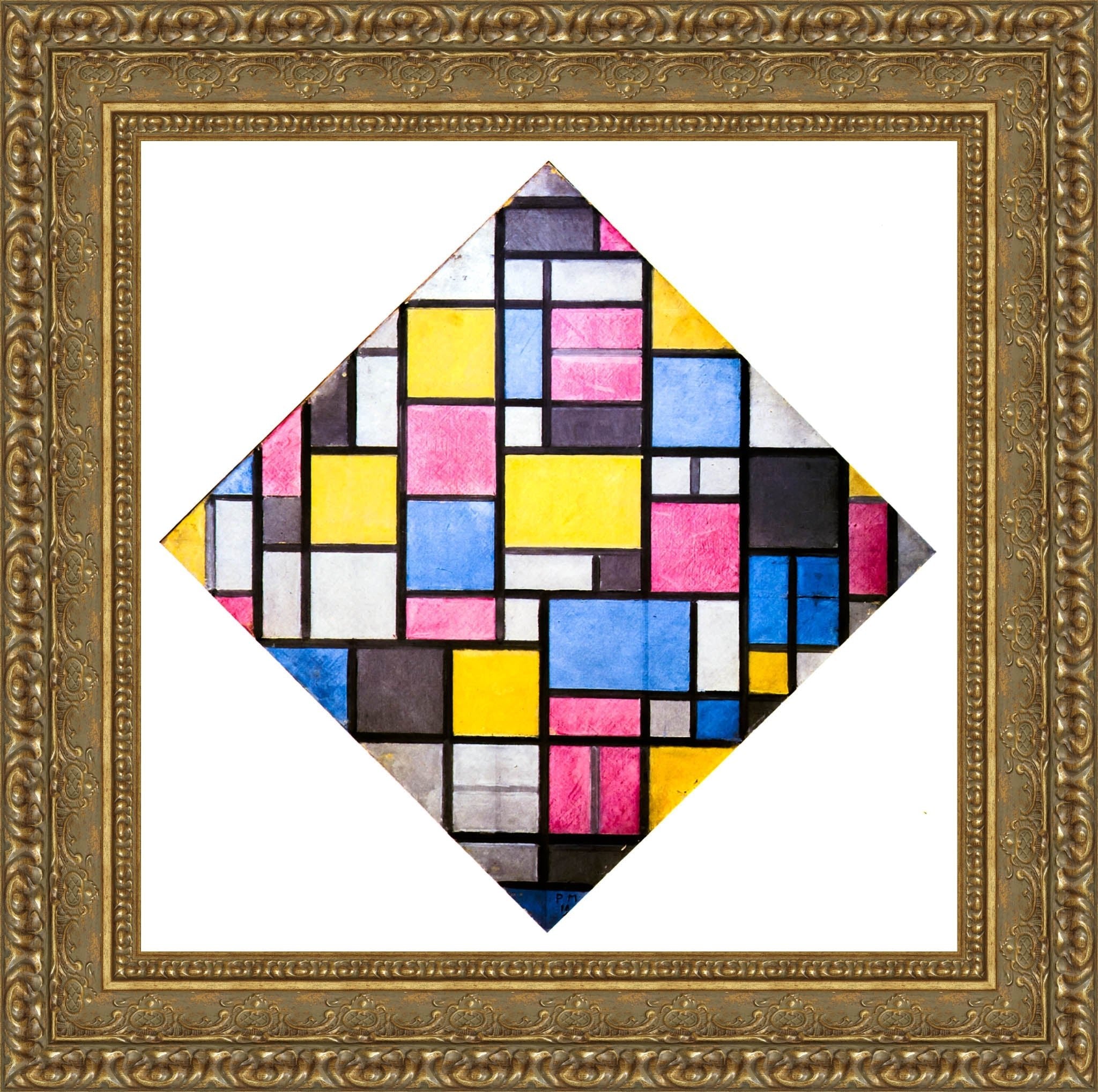 Composition With Grid 7 Lozenge - Piet Mondrian, 1919