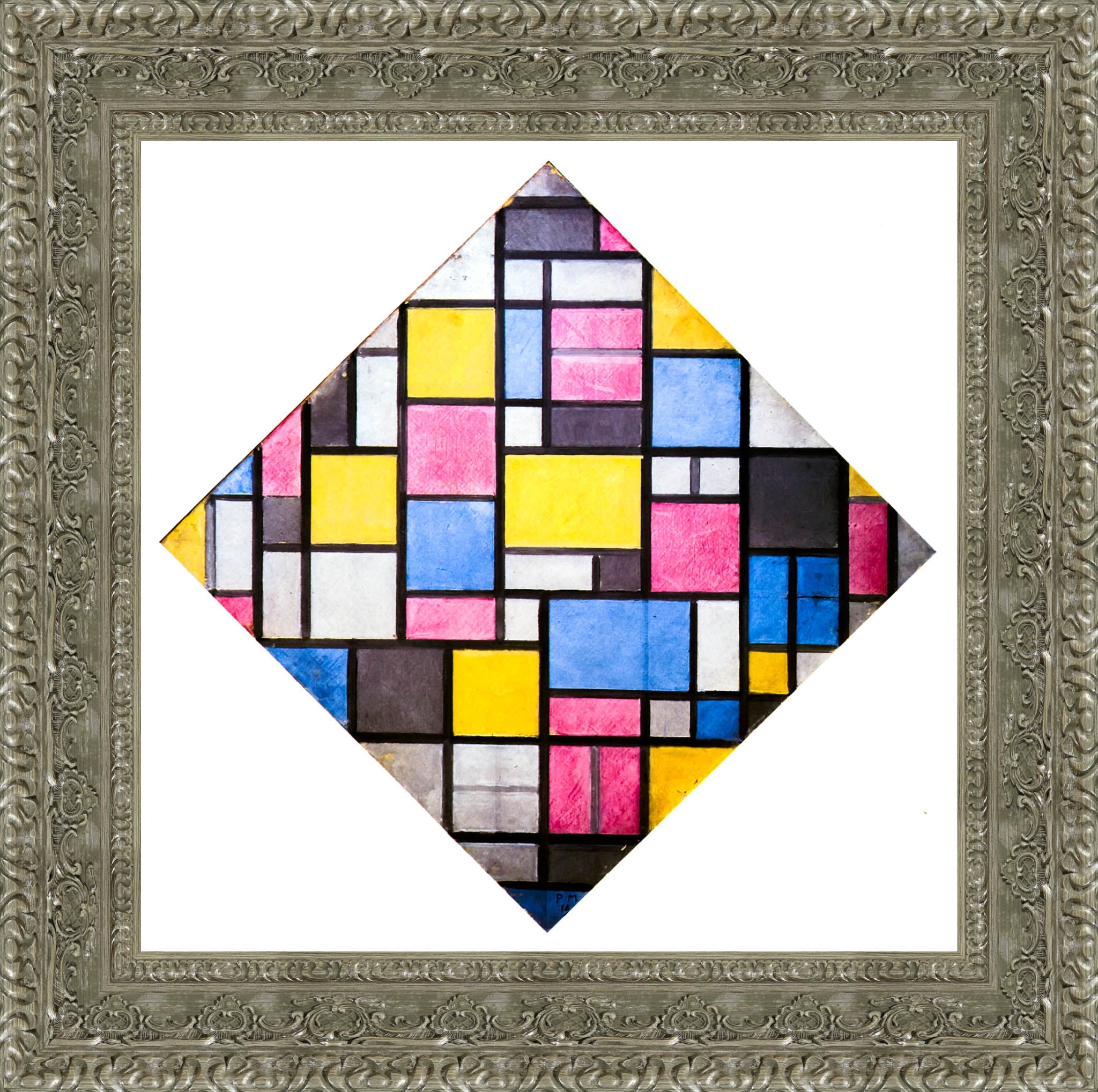 Composition With Grid 7 Lozenge - Piet Mondrian, 1919