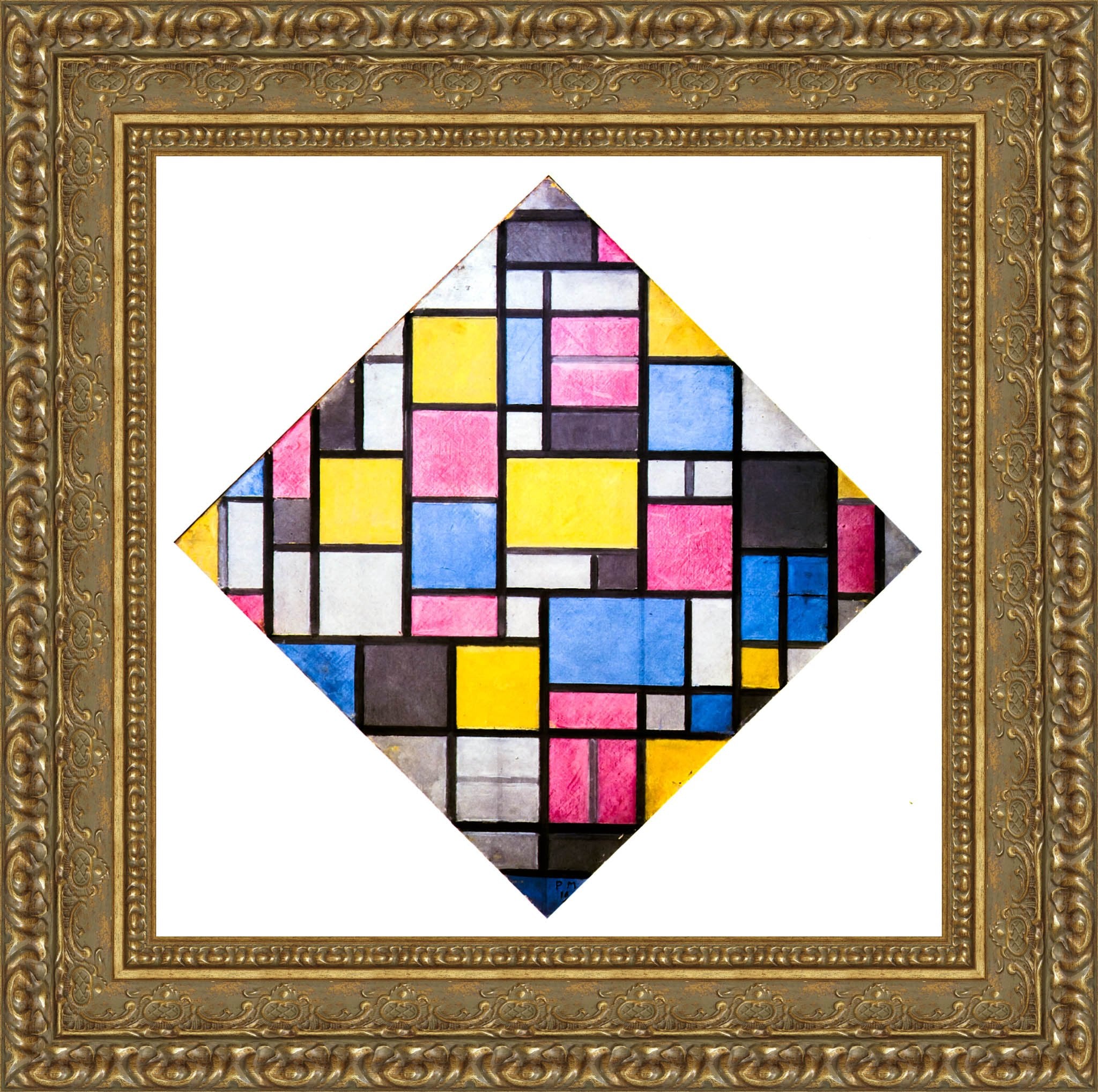 Composition With Grid 7 Lozenge - Piet Mondrian, 1919