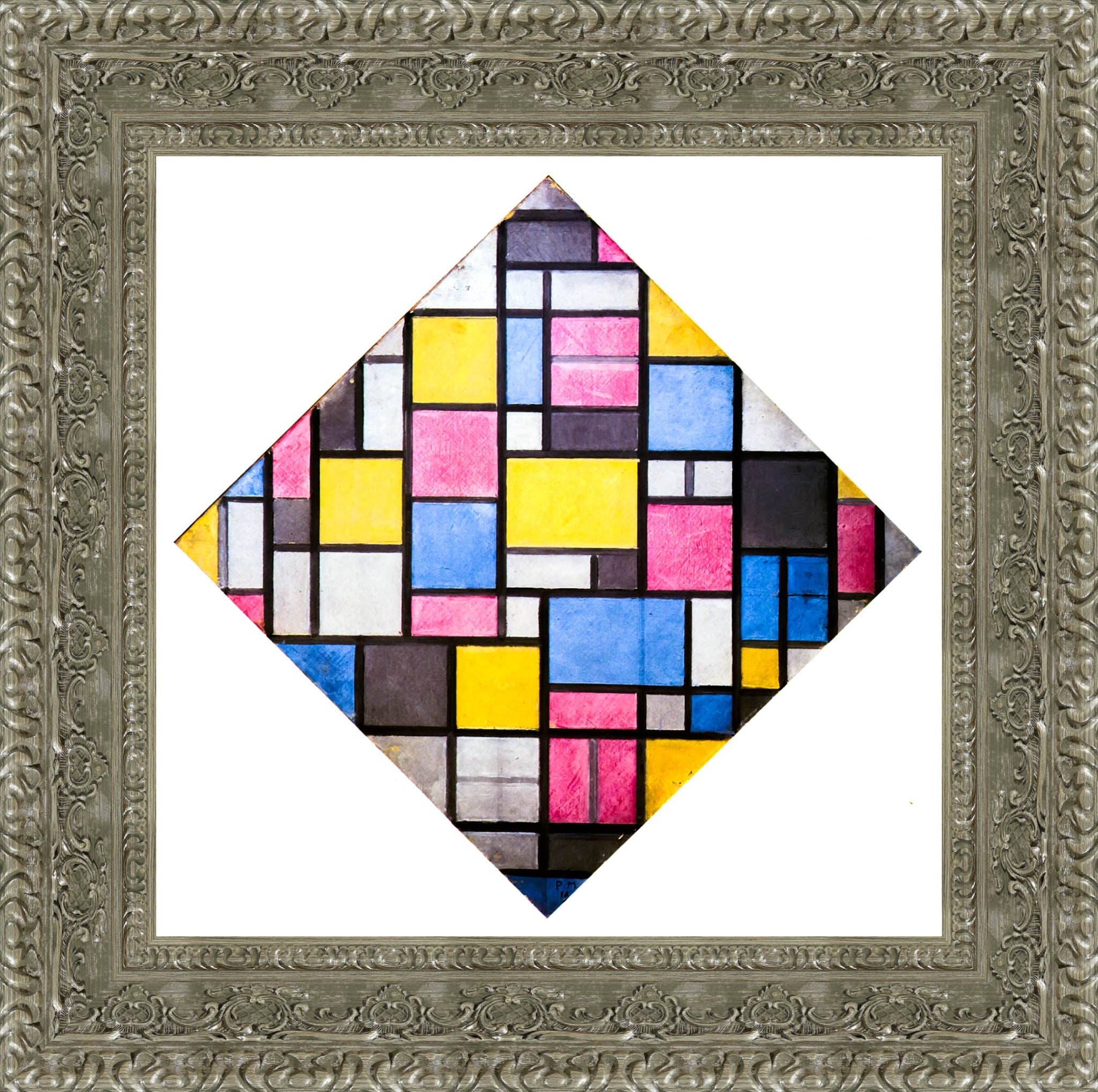 Composition With Grid 7 Lozenge - Piet Mondrian, 1919