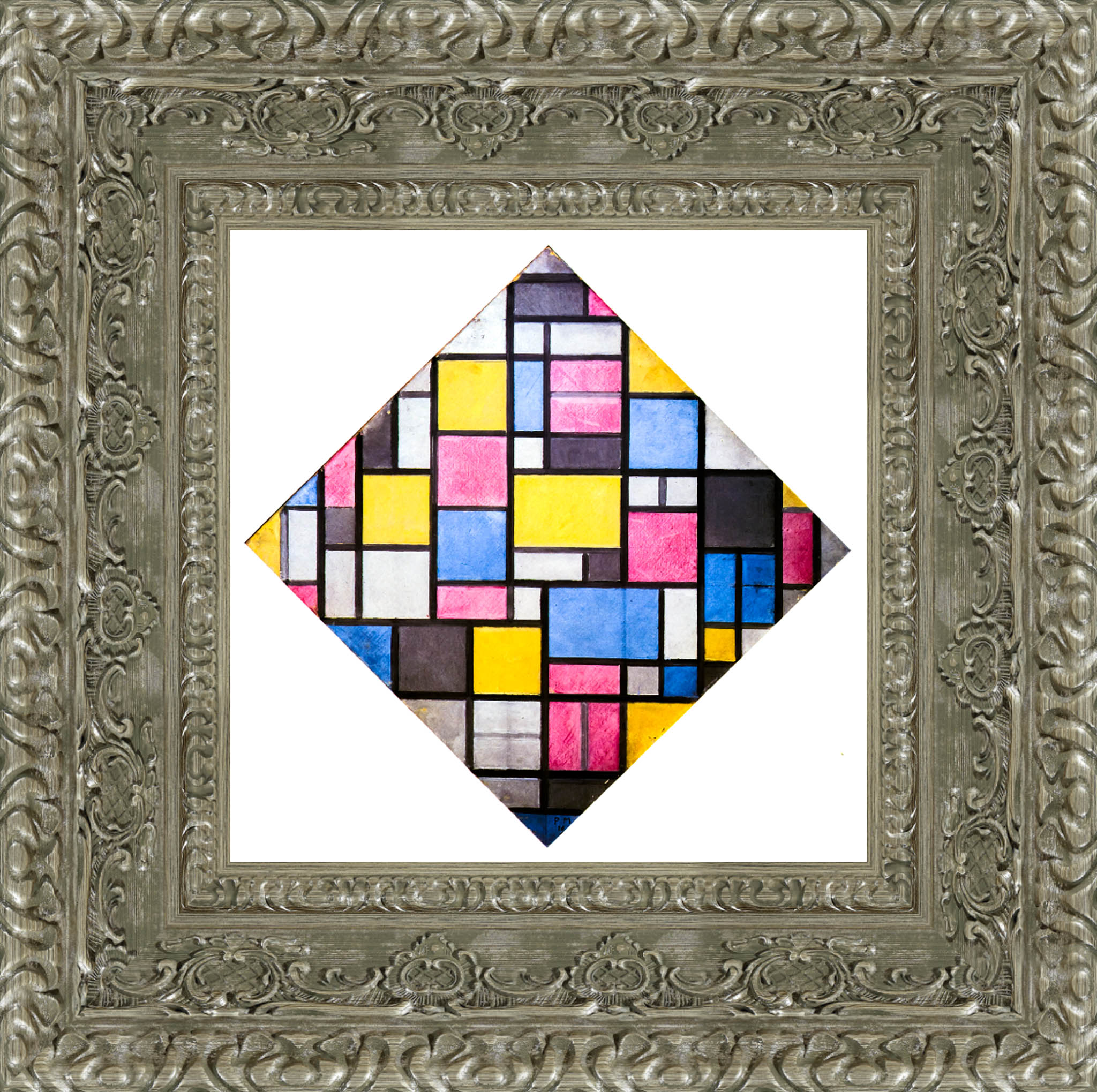 Composition With Grid 7 Lozenge - Piet Mondrian, 1919