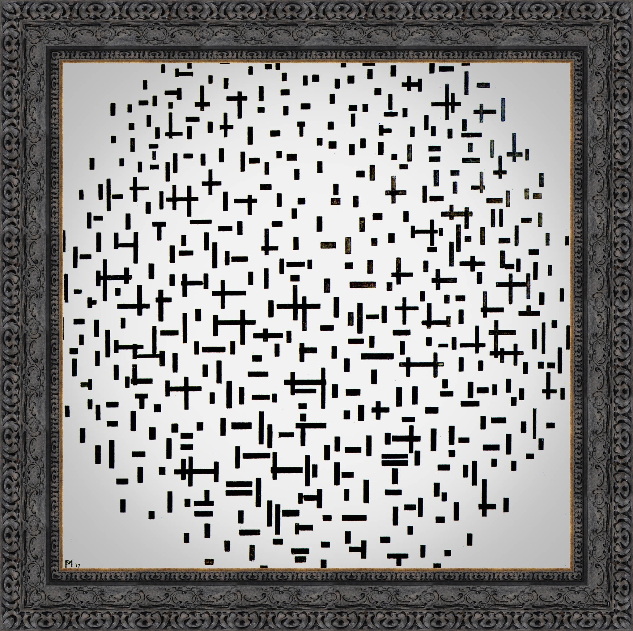Composition with Lines by Piet Mondrian — Framed Giclee Canvas Print | Canvas Classics