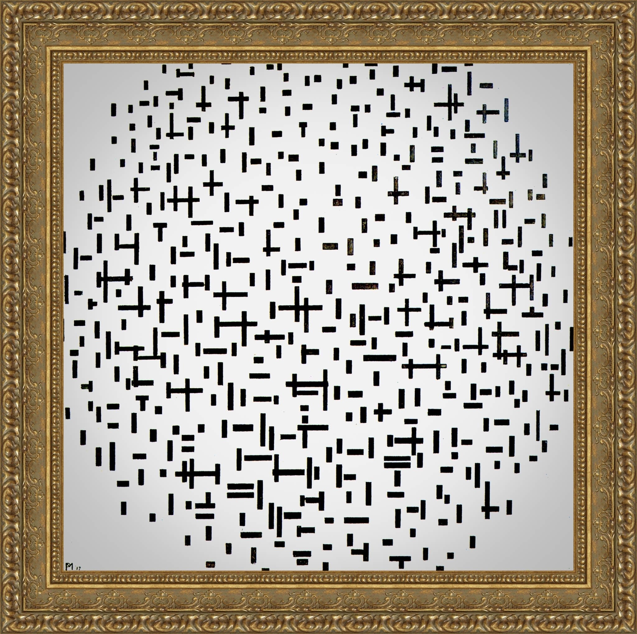 Composition with Lines by Piet Mondrian — Framed Giclee Canvas Print | Canvas Classics