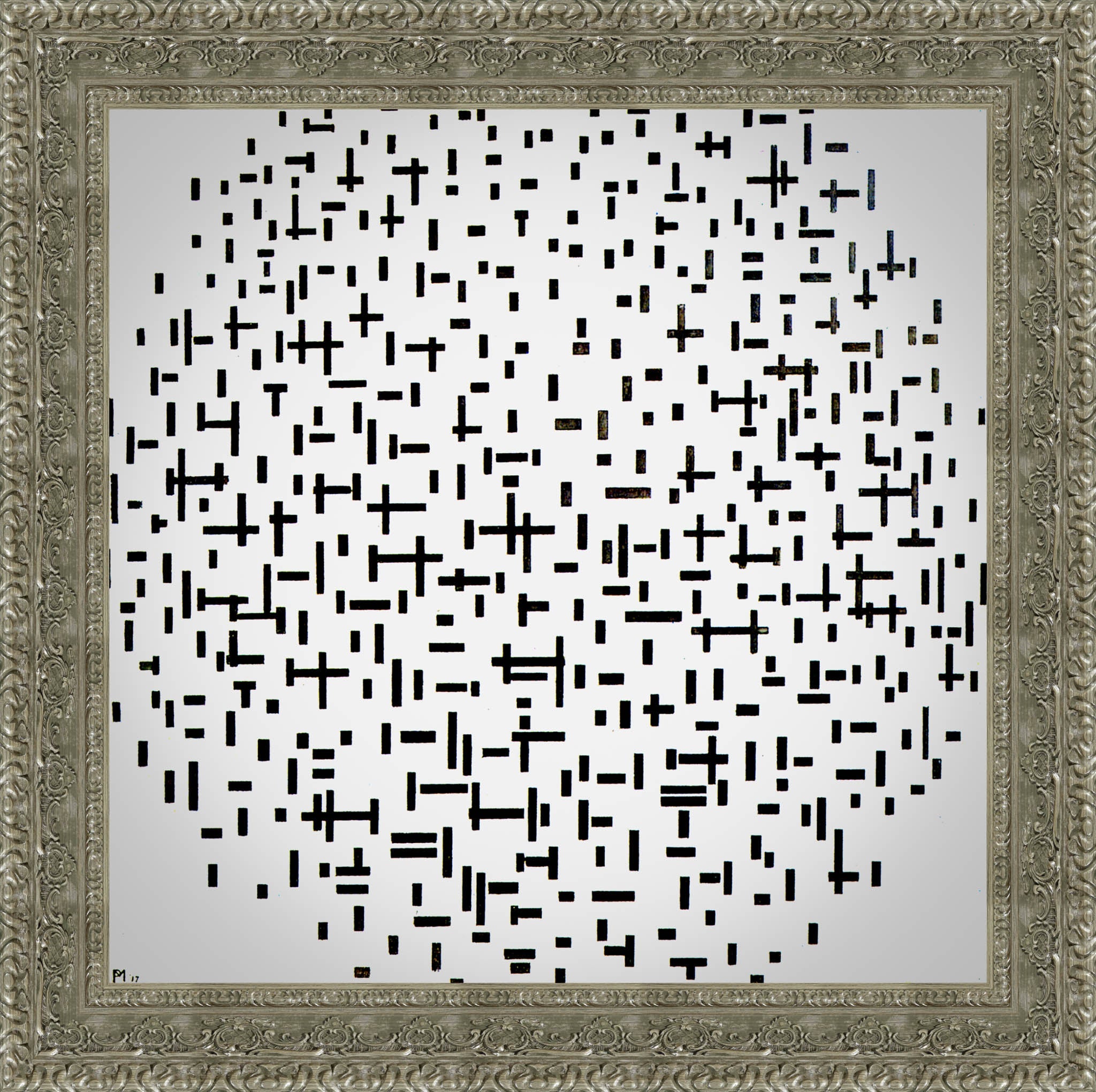 Composition with Lines by Piet Mondrian — Framed Giclee Canvas Print | Canvas Classics