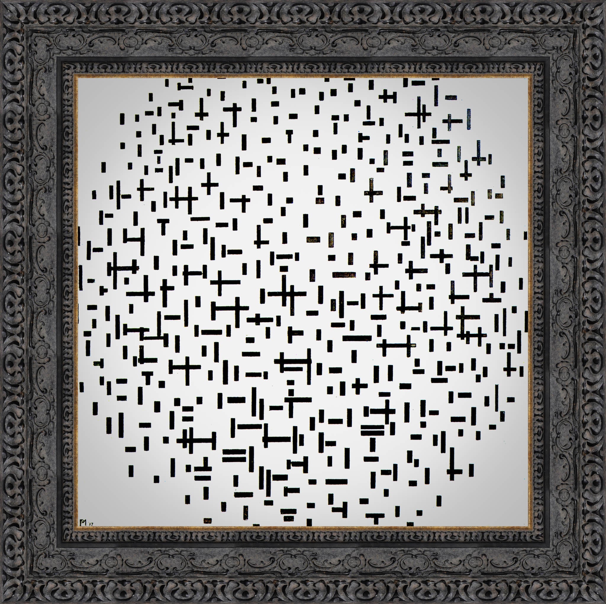 Composition with Lines by Piet Mondrian — Framed Giclee Canvas Print | Canvas Classics