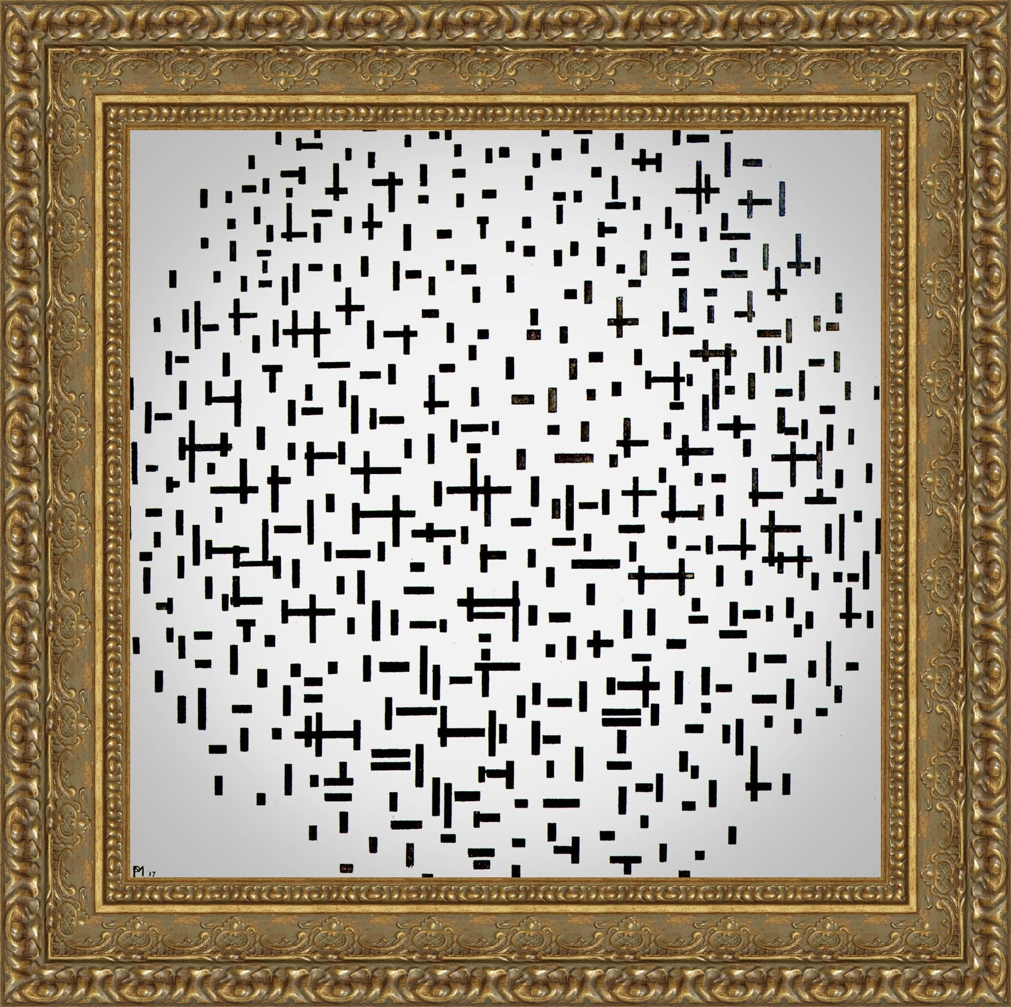 Composition with Lines by Piet Mondrian — Framed Giclee Canvas Print | Canvas Classics
