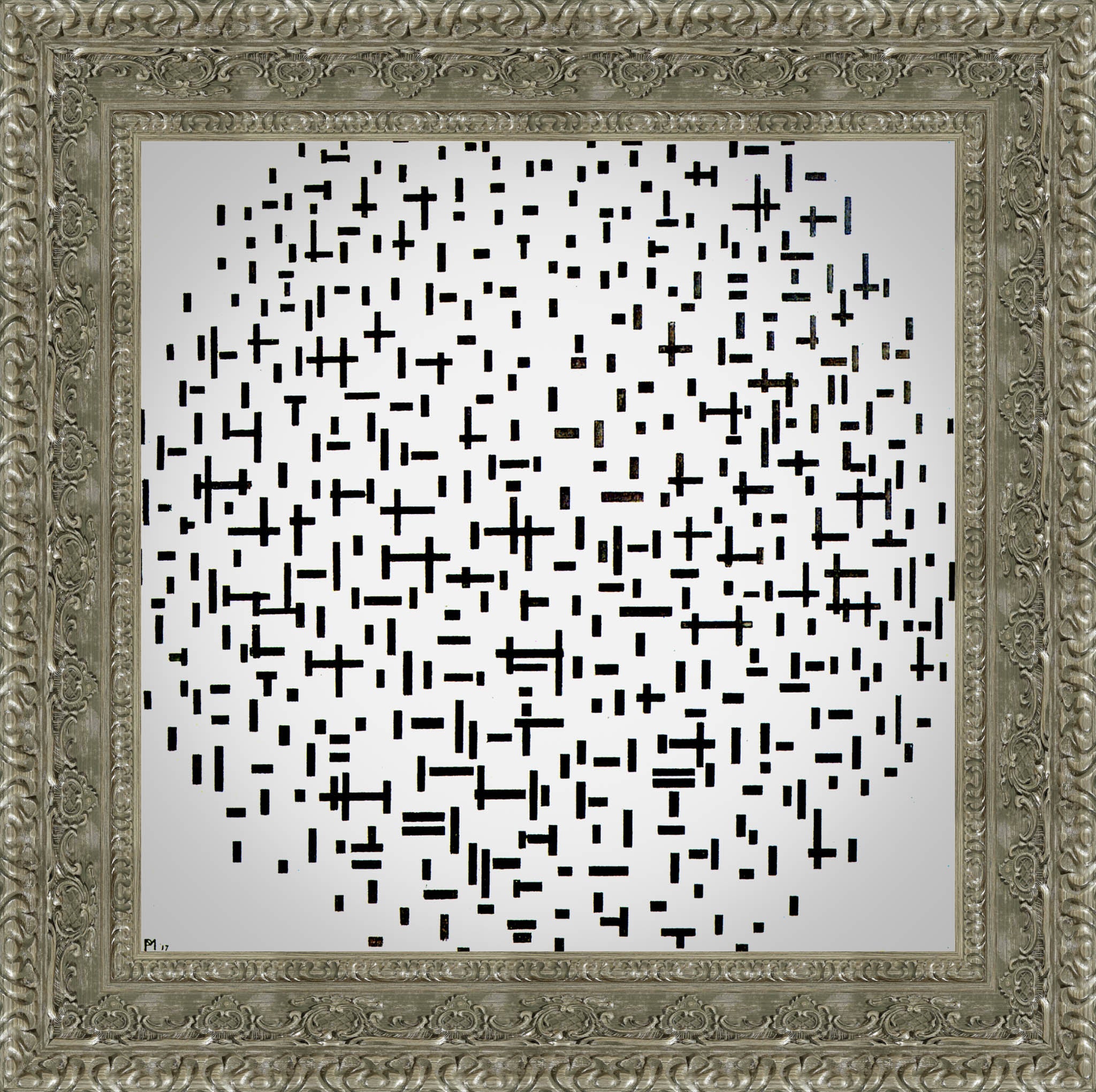Composition with Lines by Piet Mondrian — Framed Giclee Canvas Print | Canvas Classics