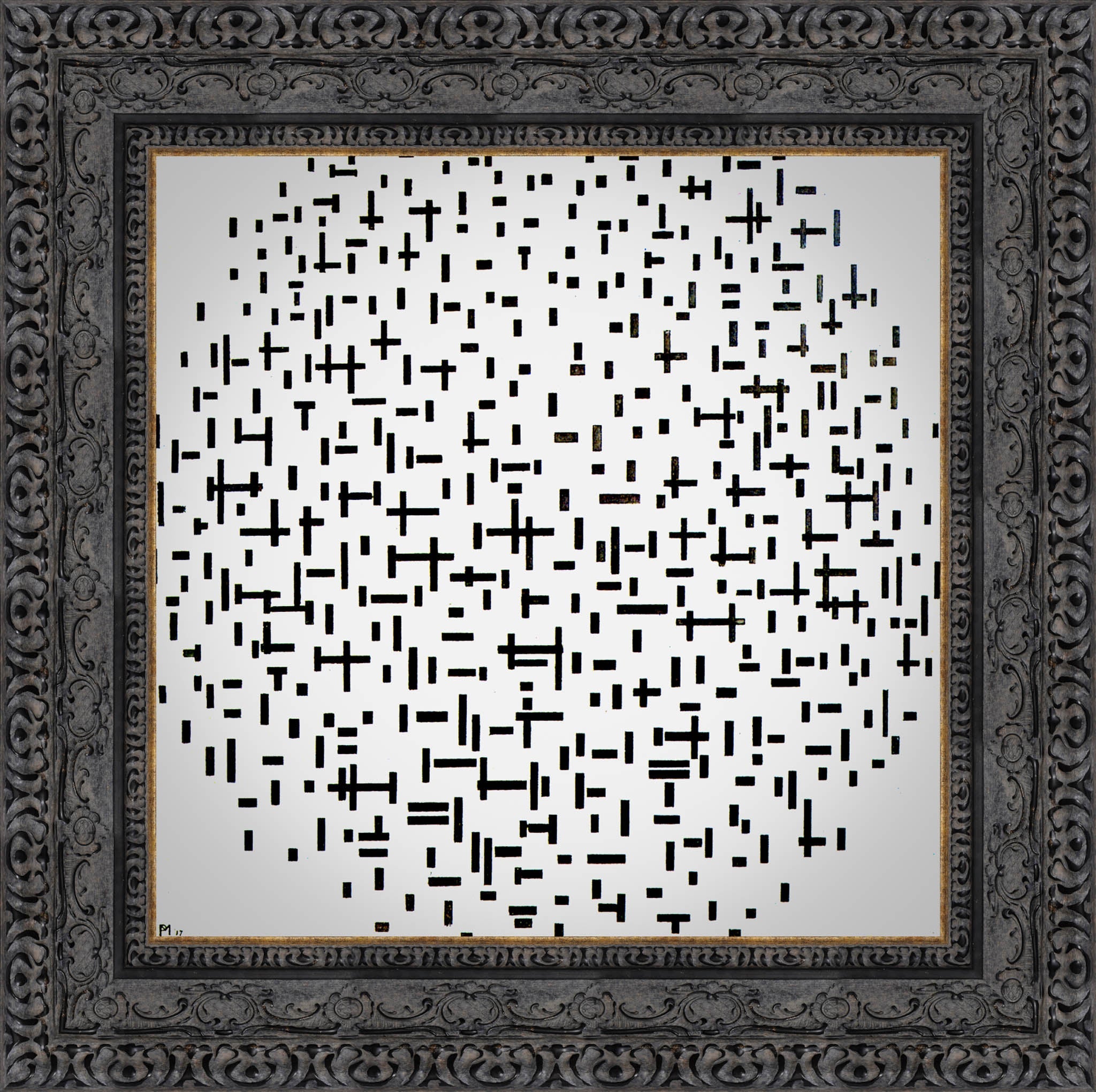 Composition with Lines by Piet Mondrian — Framed Giclee Canvas Print | Canvas Classics