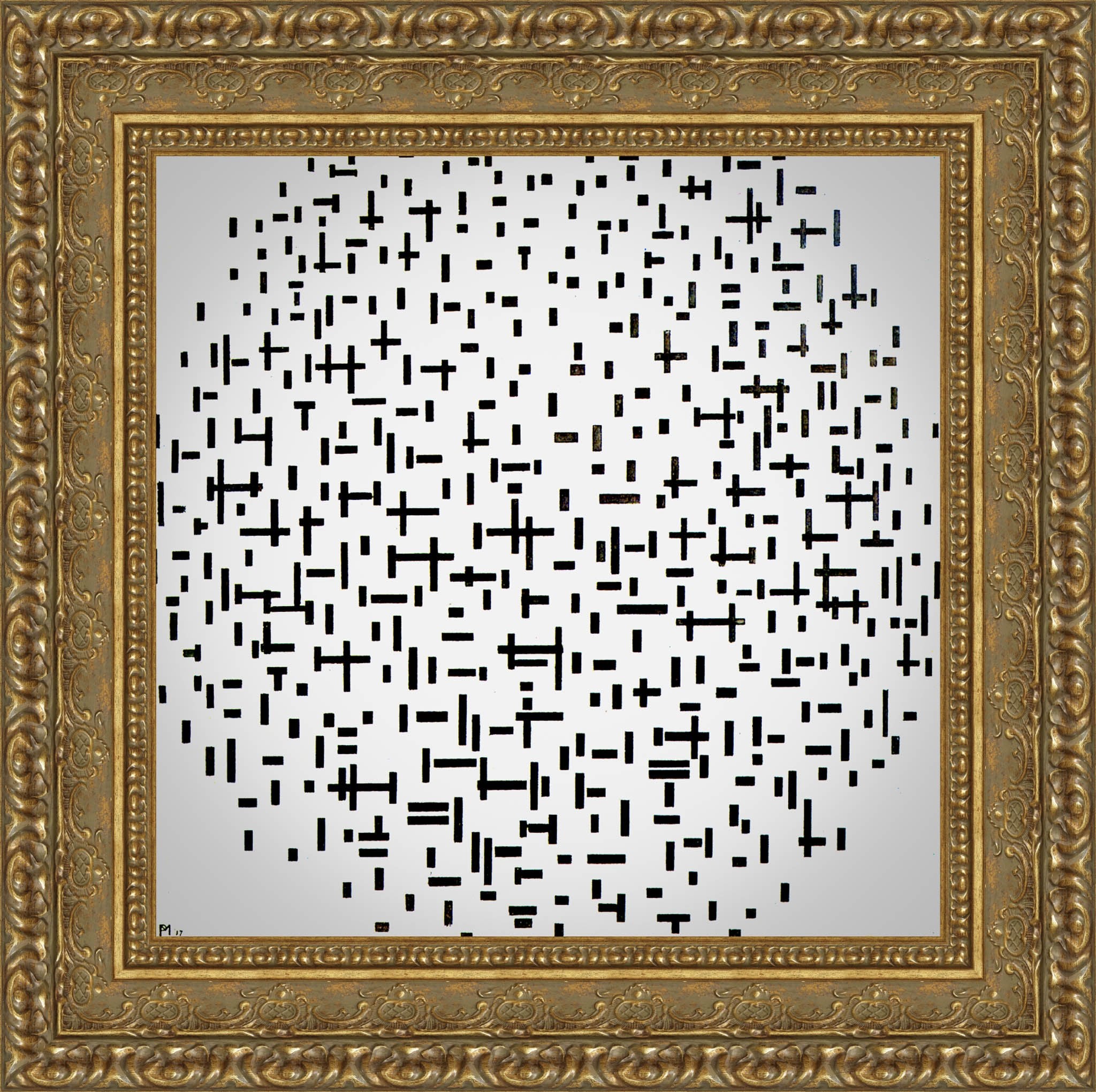 Composition with Lines by Piet Mondrian — Framed Giclee Canvas Print | Canvas Classics