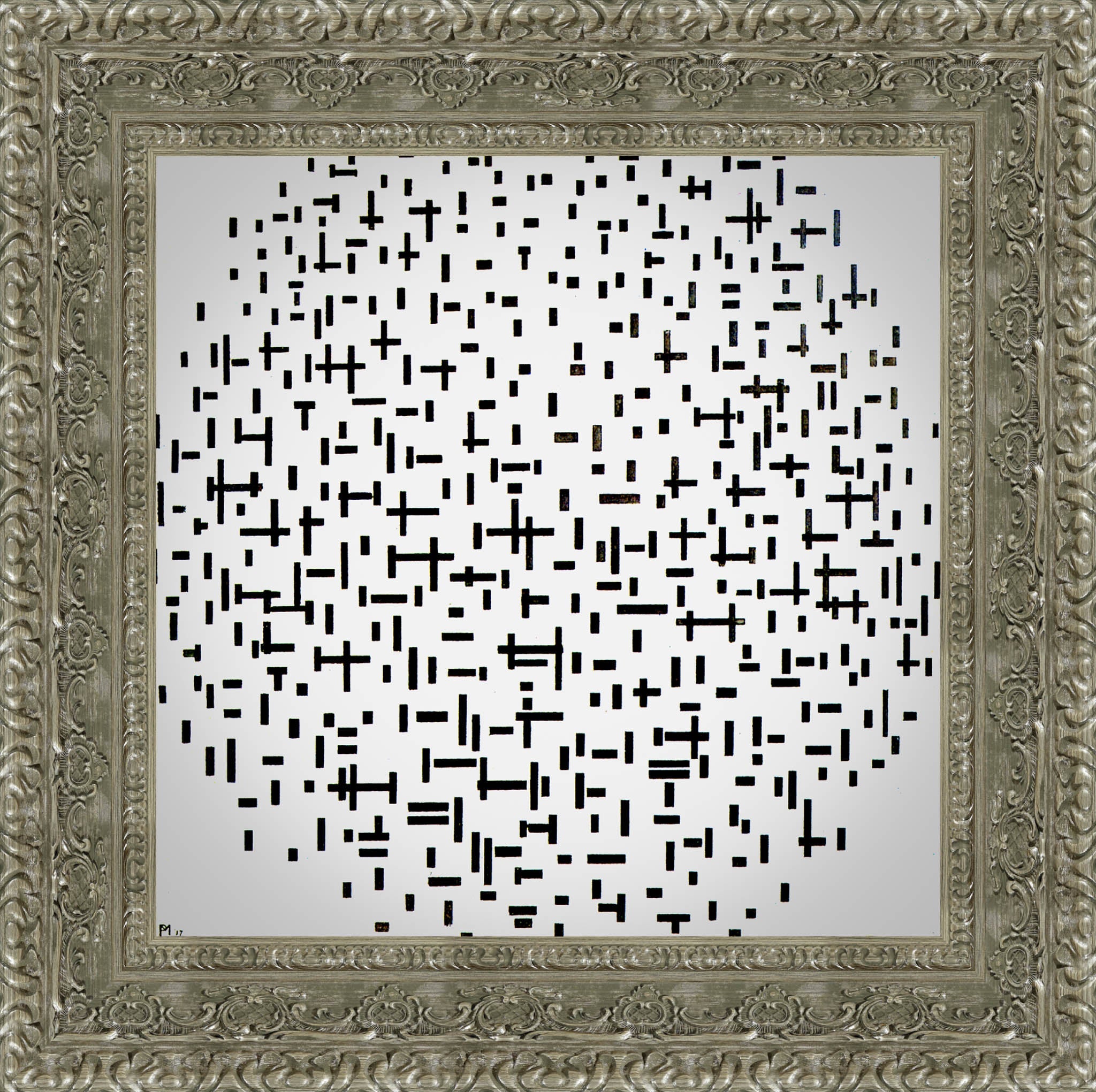 Composition with Lines by Piet Mondrian — Framed Giclee Canvas Print | Canvas Classics