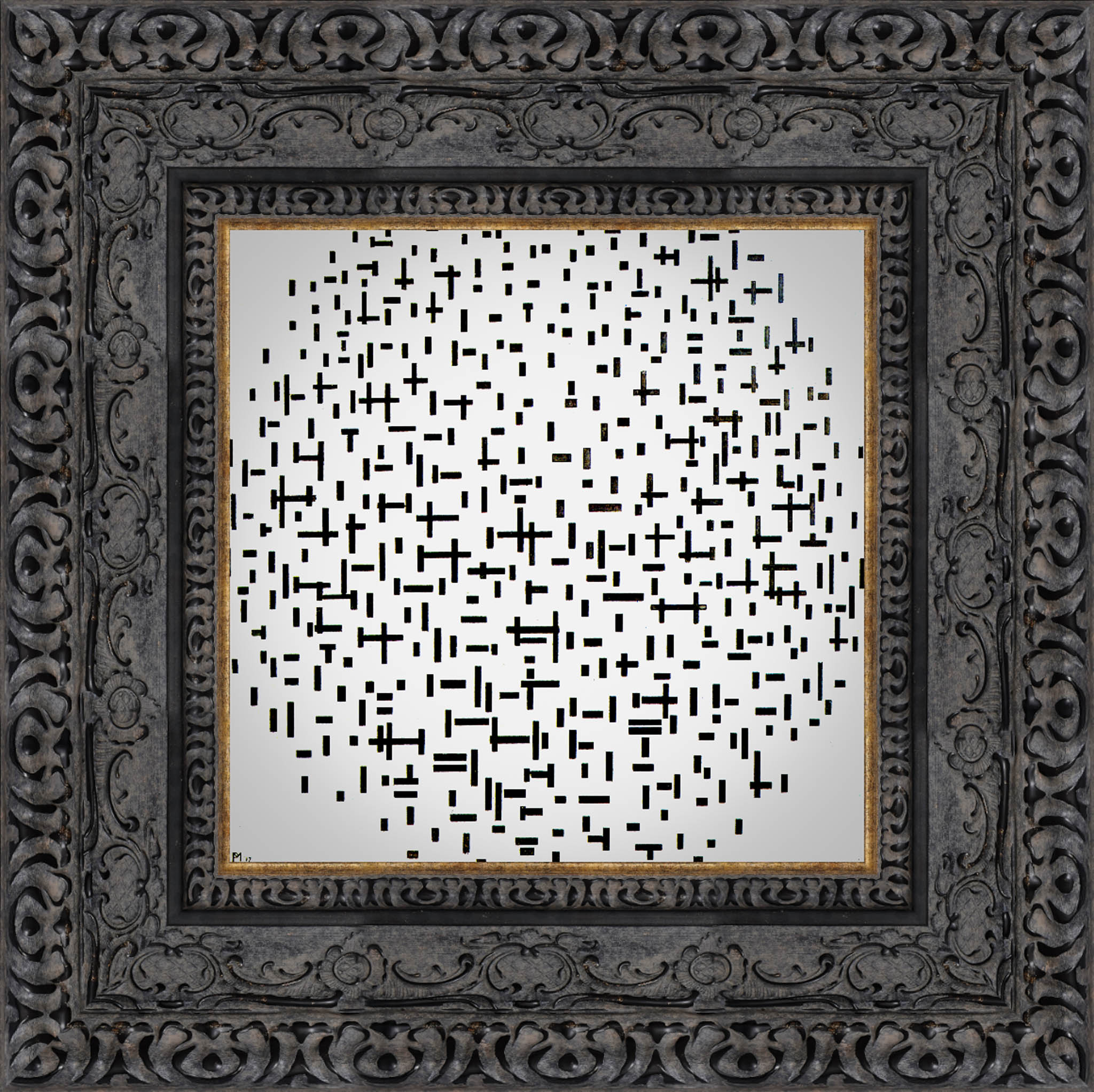 Composition with Lines by Piet Mondrian — Framed Giclee Canvas Print | Canvas Classics
