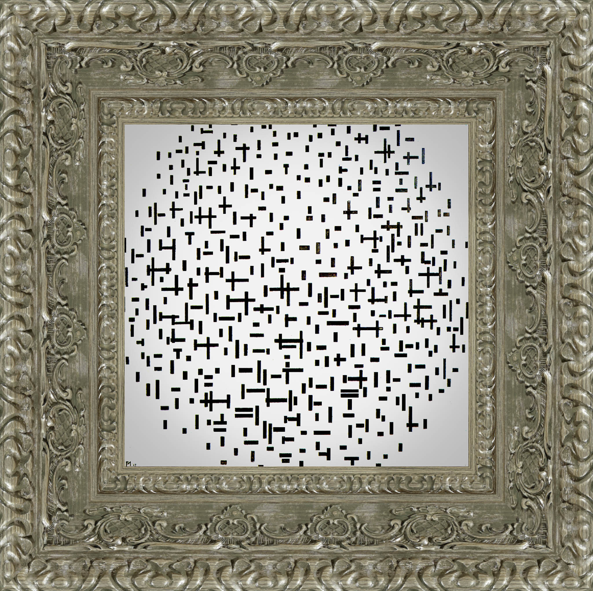 Composition with Lines by Piet Mondrian — Framed Giclee Canvas Print | Canvas Classics