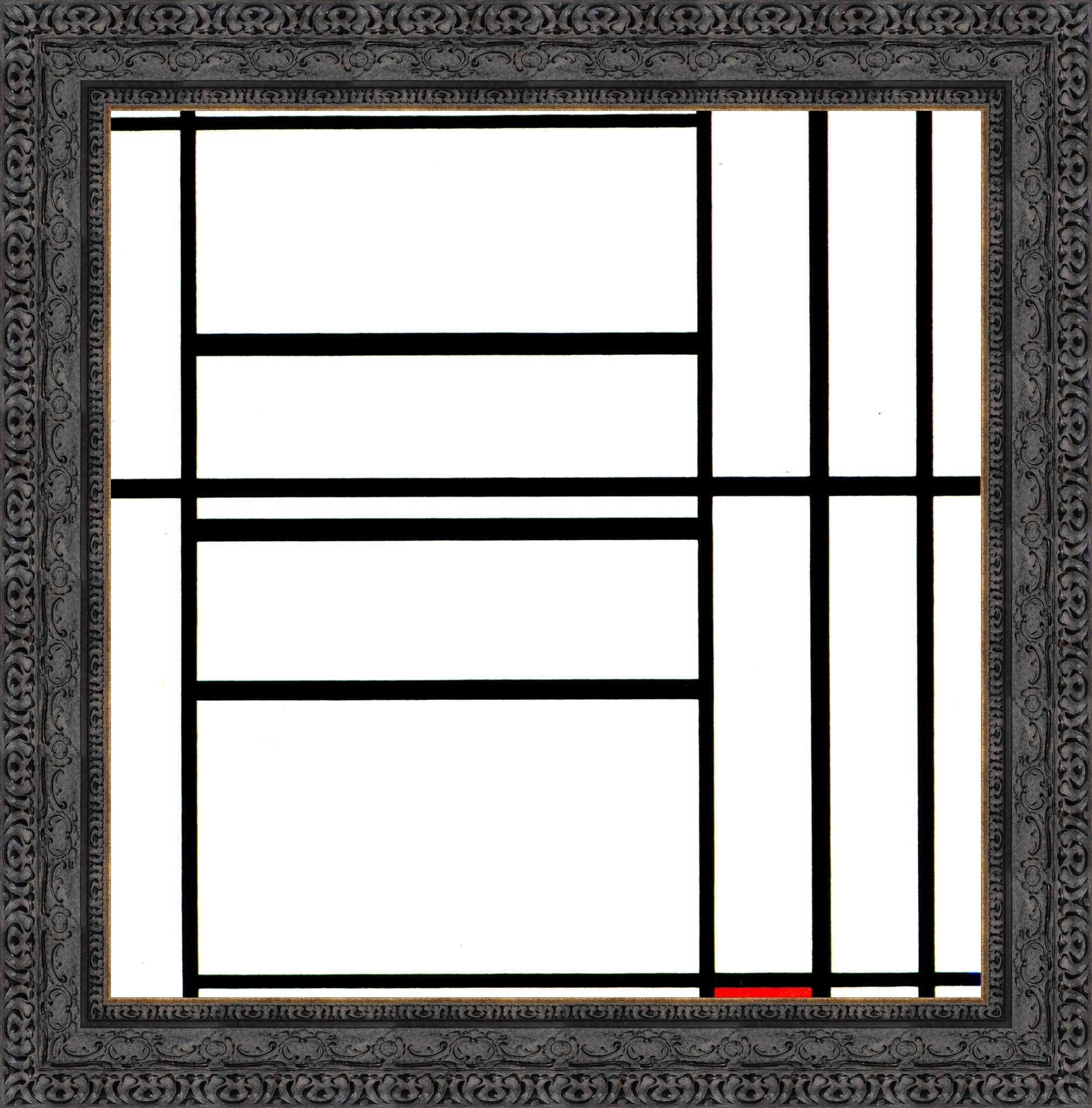Composition with Red by Piet Mondrian — Framed Giclee Canvas Print | Canvas Classics