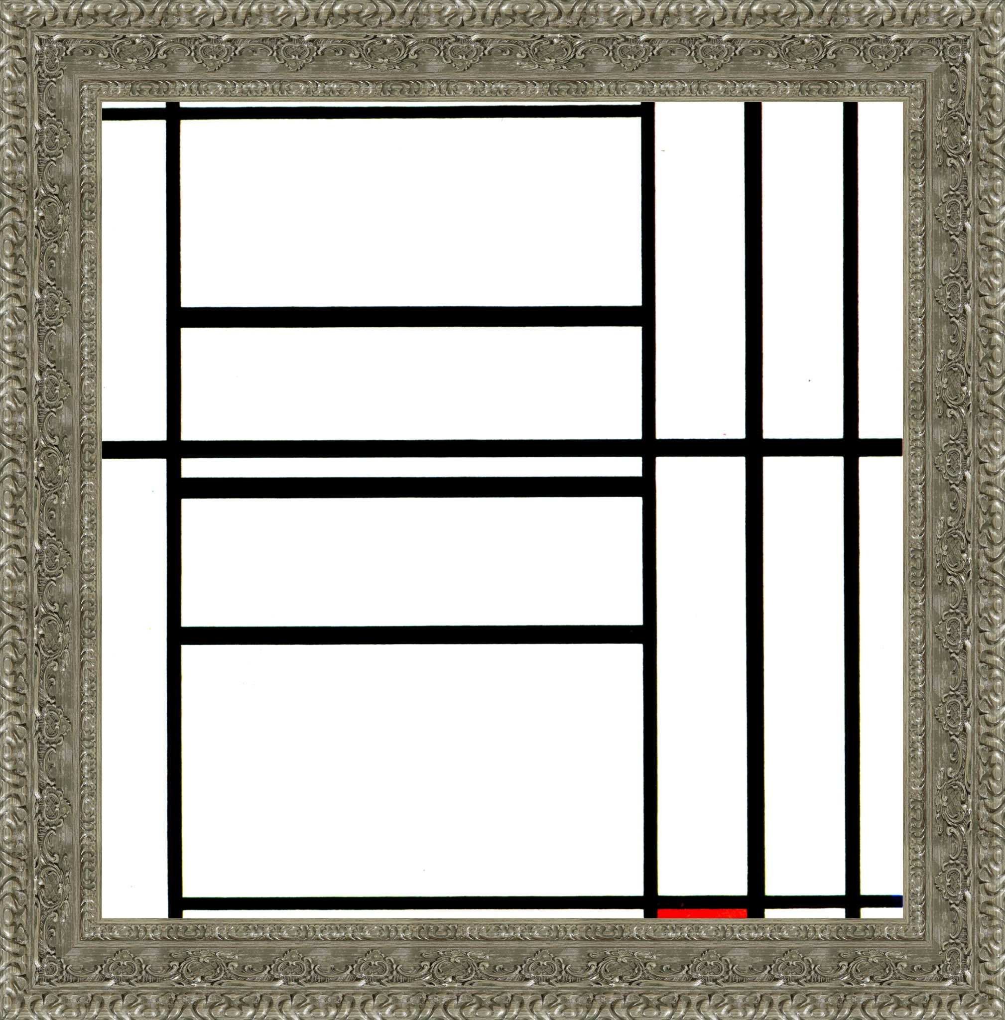 Composition with Red by Piet Mondrian — Framed Giclee Canvas Print | Canvas Classics