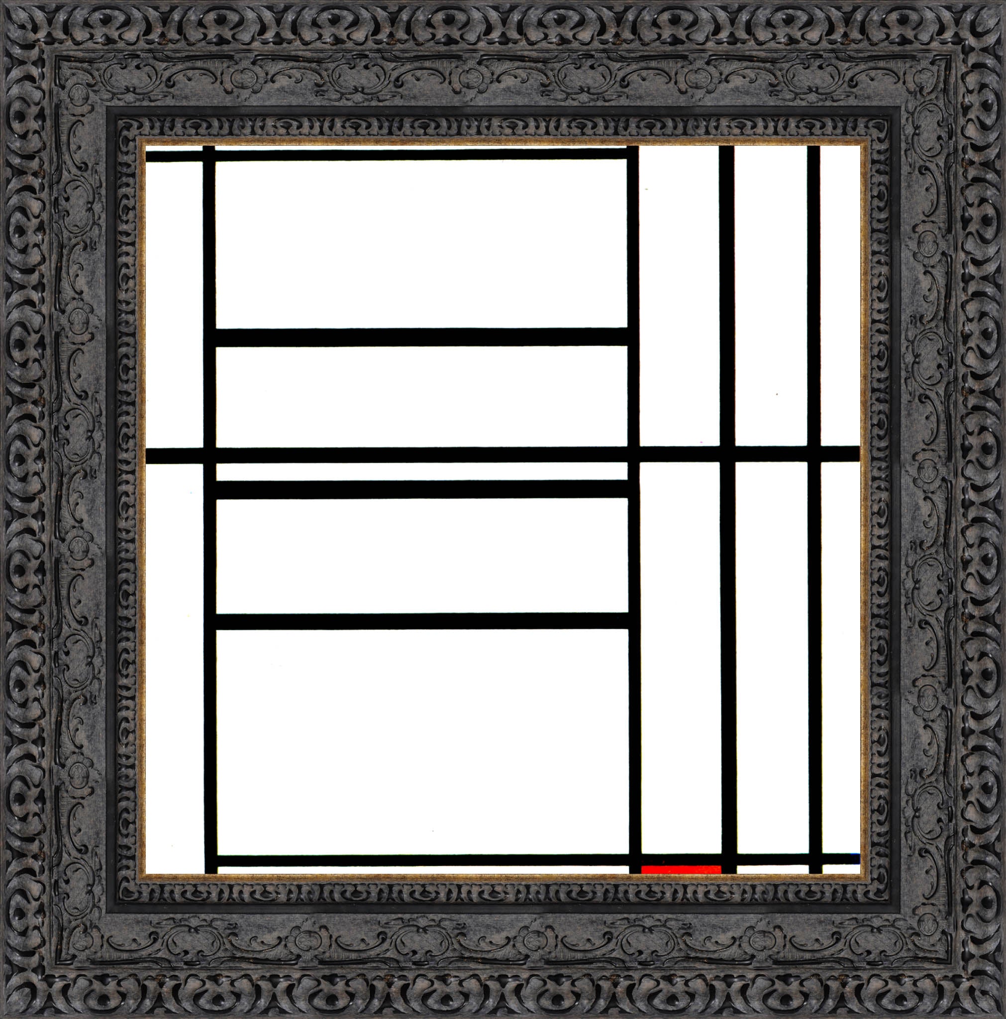 Composition with Red by Piet Mondrian — Framed Giclee Canvas Print | Canvas Classics