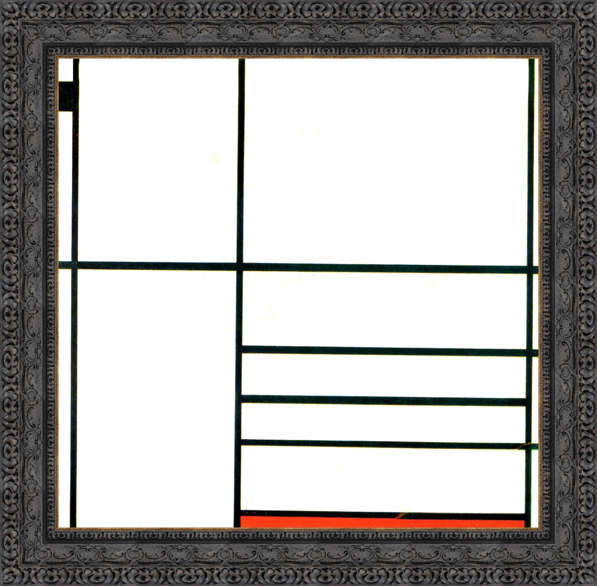 Composition with Red and Black by Piet Mondrian — Framed Giclee Canvas Print | Canvas Classics
