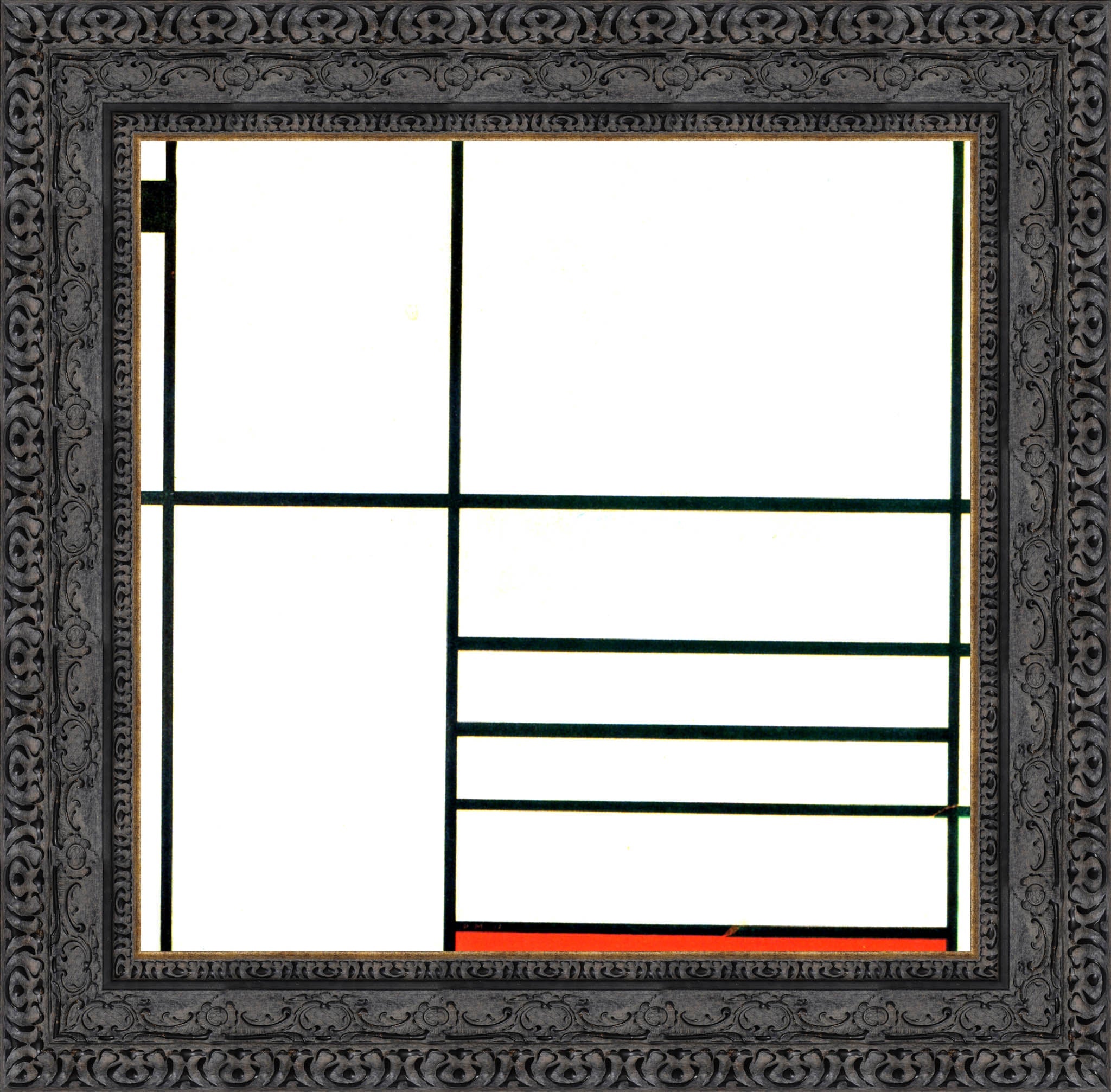 Composition with Red and Black by Piet Mondrian — Framed Giclee Canvas Print | Canvas Classics