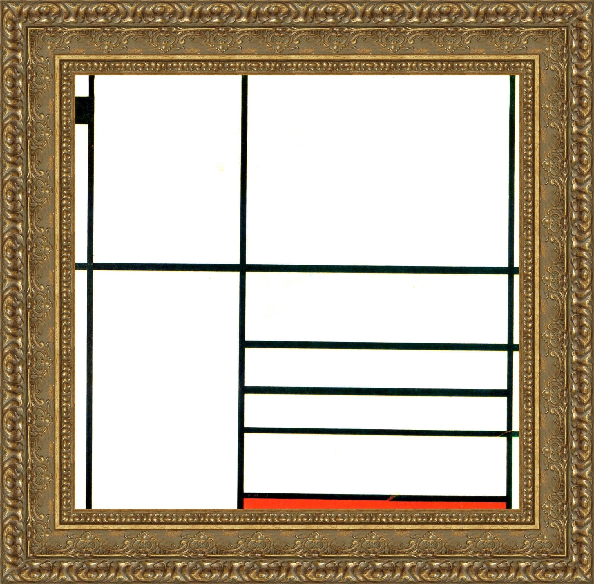 Composition with Red and Black by Piet Mondrian — Framed Giclee Canvas Print | Canvas Classics