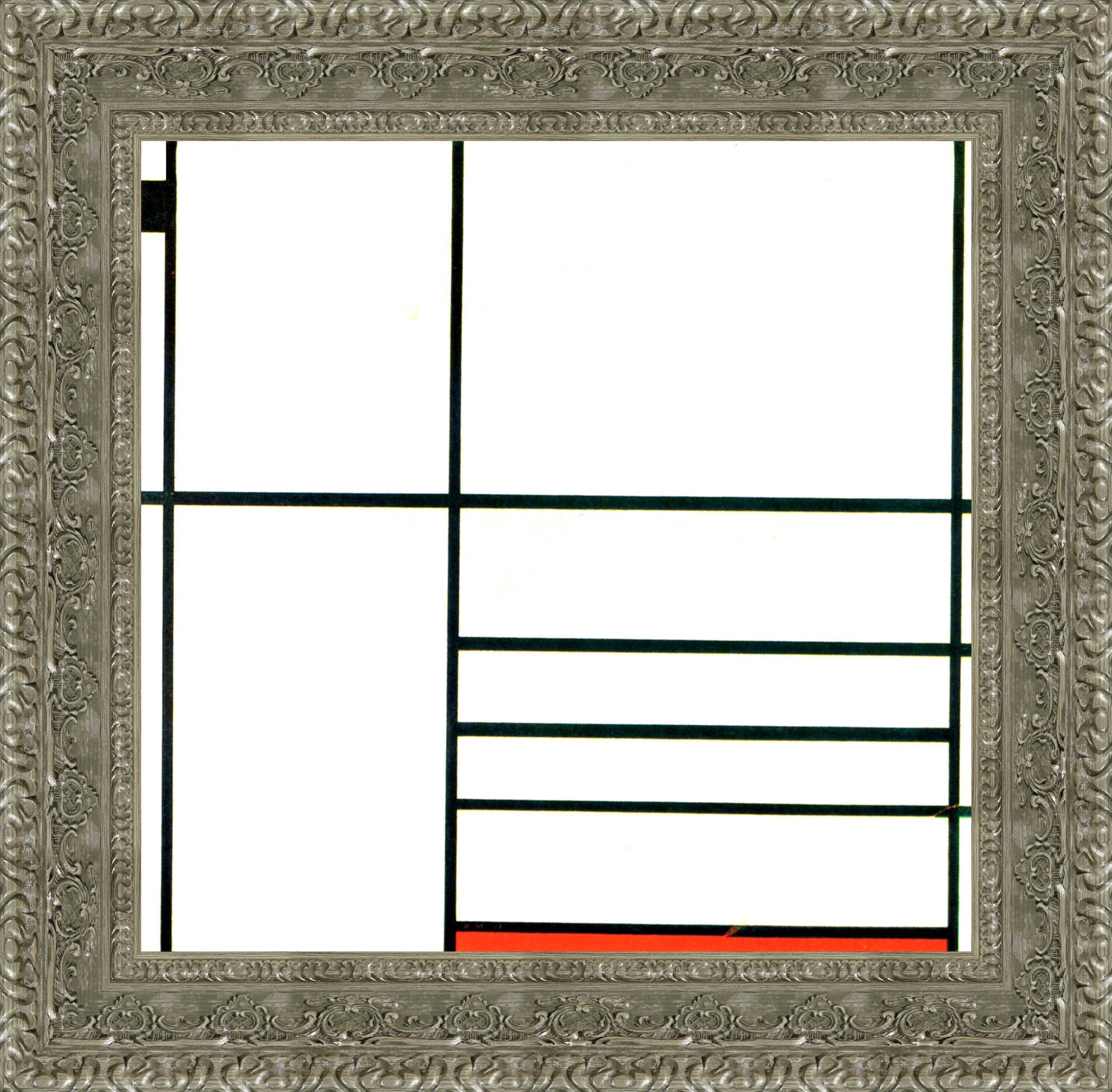 Composition with Red and Black by Piet Mondrian — Framed Giclee Canvas Print | Canvas Classics