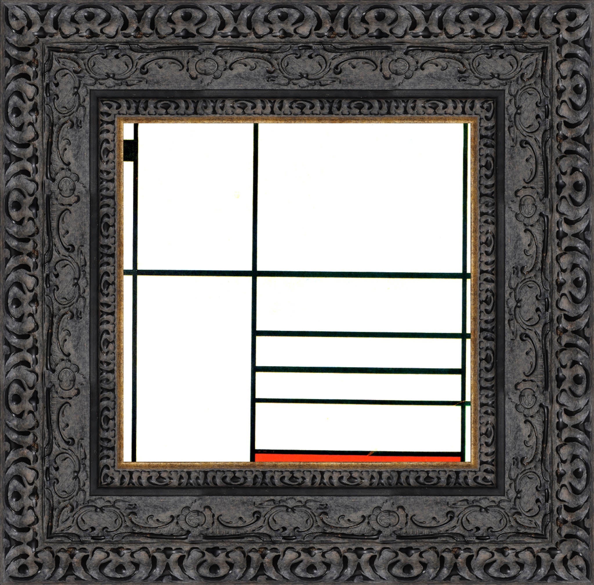 Composition with Red and Black by Piet Mondrian — Framed Giclee Canvas Print | Canvas Classics