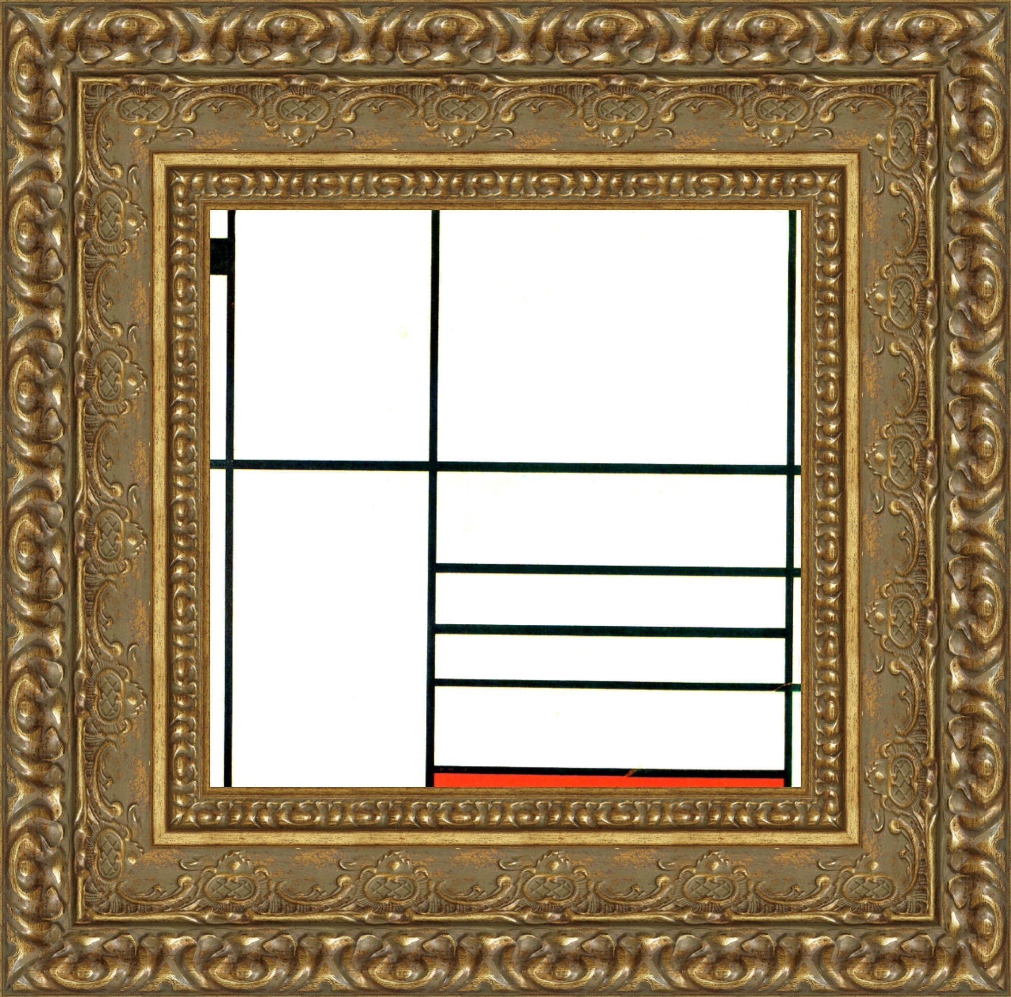Composition with Red and Black by Piet Mondrian — Framed Giclee Canvas Print | Canvas Classics