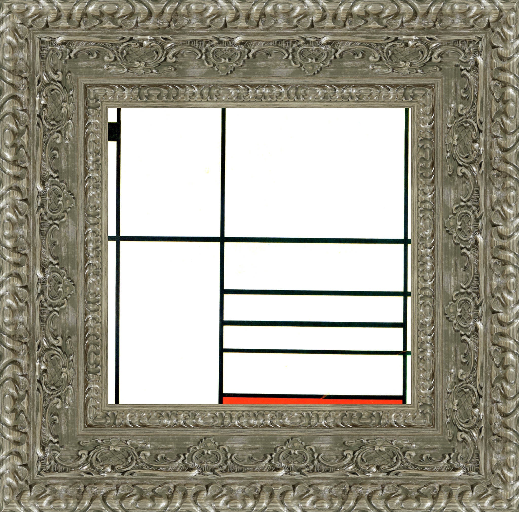 Composition with Red and Black by Piet Mondrian — Framed Giclee Canvas Print | Canvas Classics