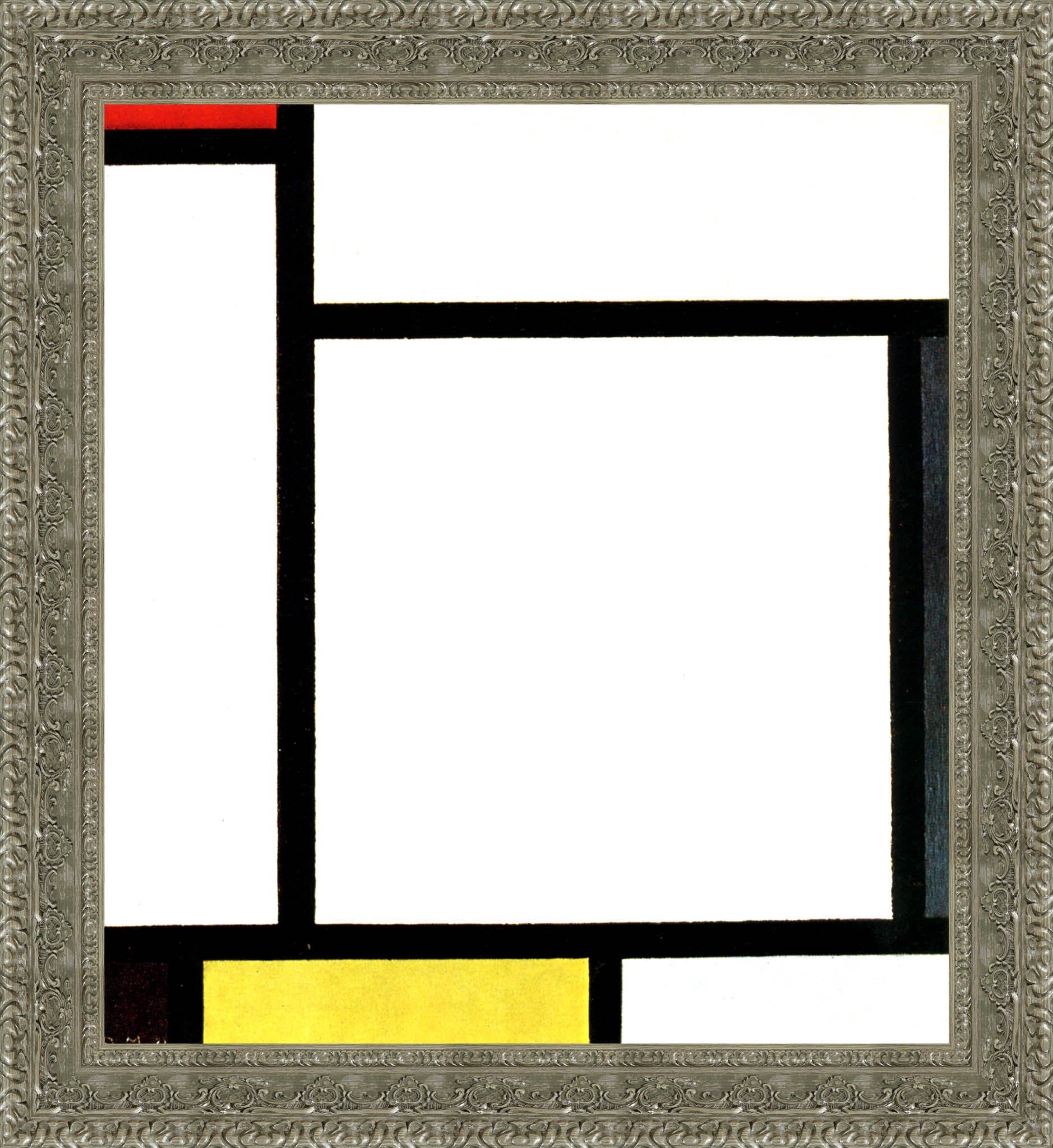Composition with Red and Yellow by Piet Mondrian — Framed Giclee Canvas Print | Canvas Classics