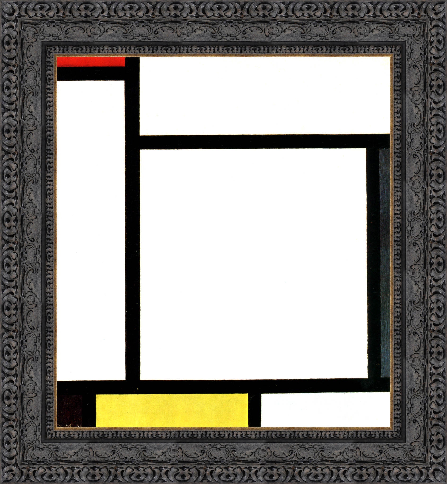 Composition with Red and Yellow by Piet Mondrian — Framed Giclee Canvas Print | Canvas Classics