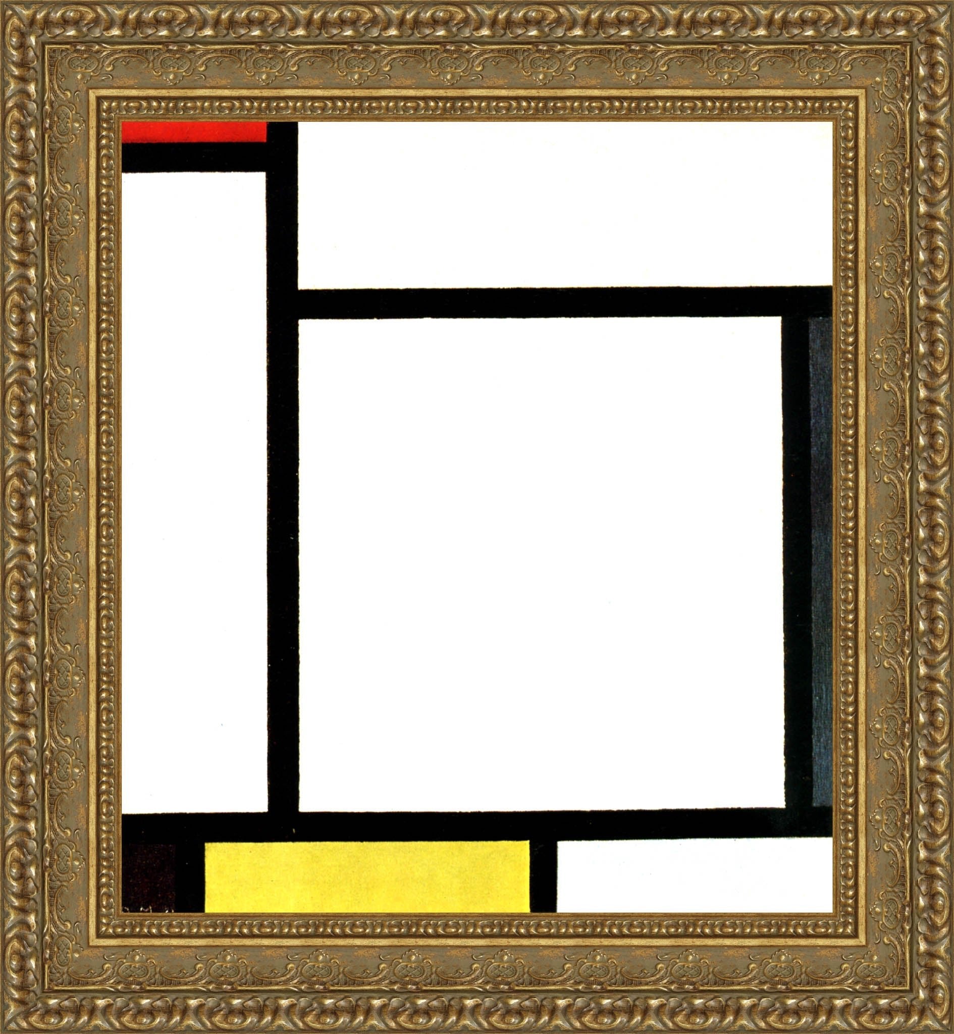 Composition with Red and Yellow by Piet Mondrian — Framed Giclee Canvas Print | Canvas Classics