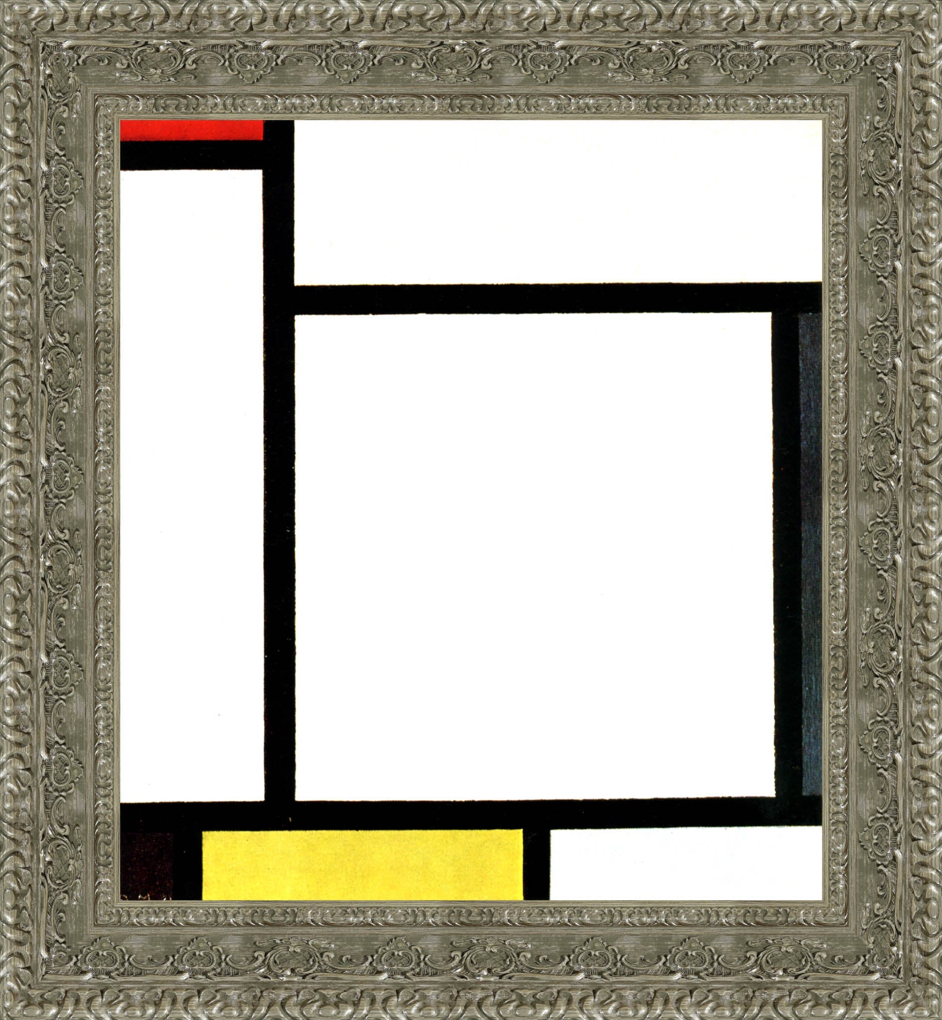 Composition with Red and Yellow by Piet Mondrian — Framed Giclee Canvas Print | Canvas Classics