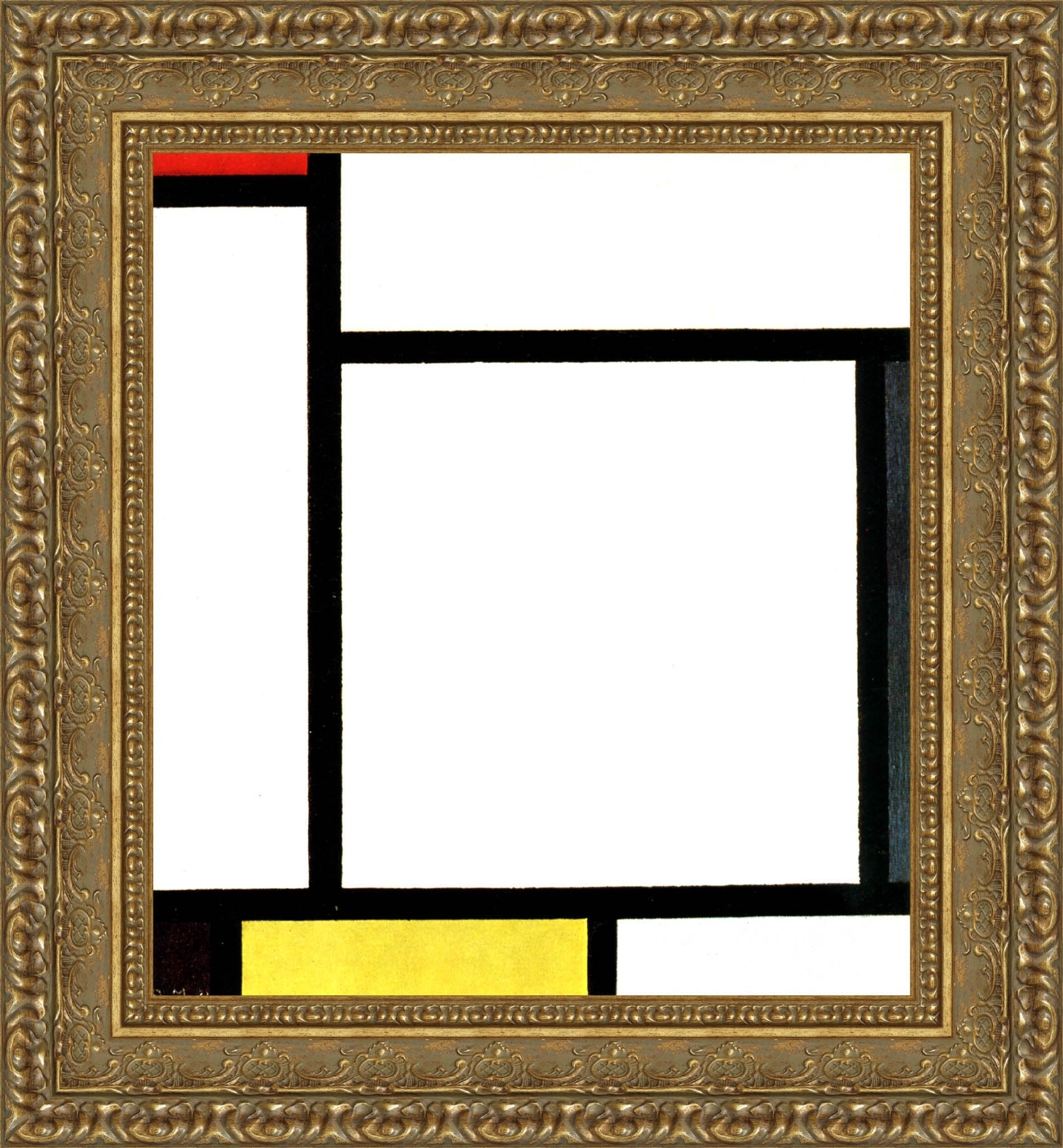 Composition with Red and Yellow by Piet Mondrian — Framed Giclee Canvas Print | Canvas Classics