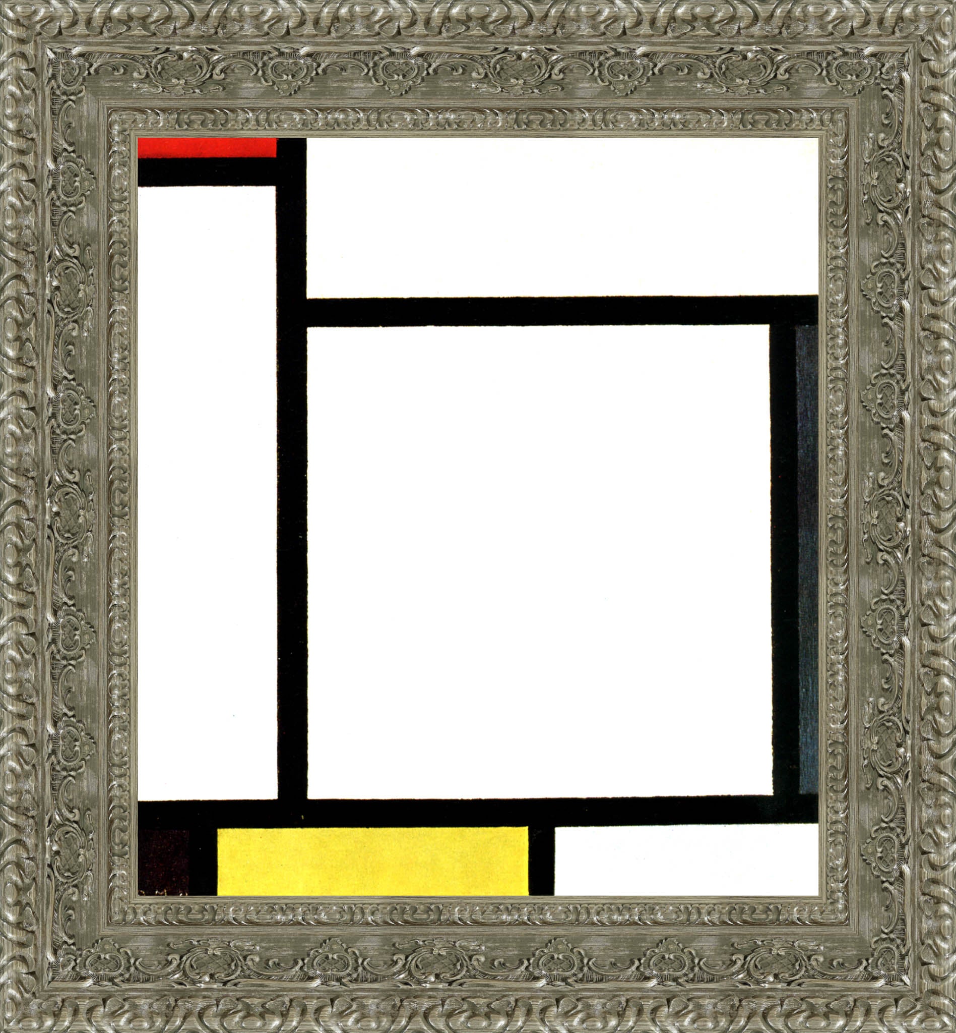 Composition with Red and Yellow by Piet Mondrian — Framed Giclee Canvas Print | Canvas Classics