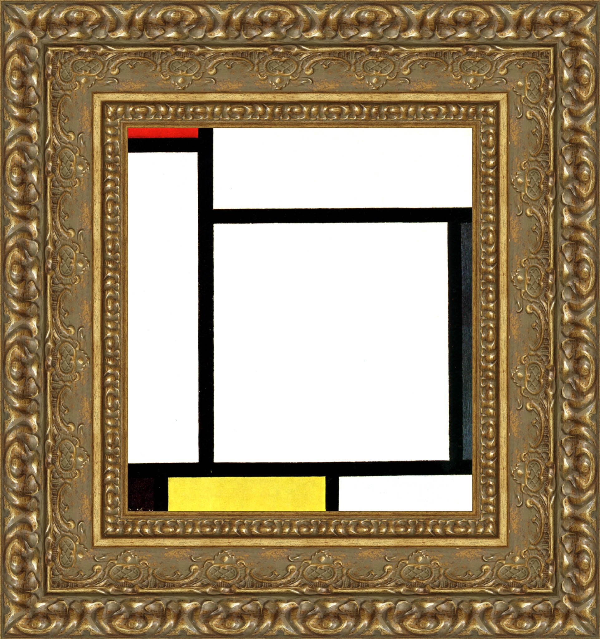Composition with Red and Yellow by Piet Mondrian — Framed Giclee Canvas Print | Canvas Classics