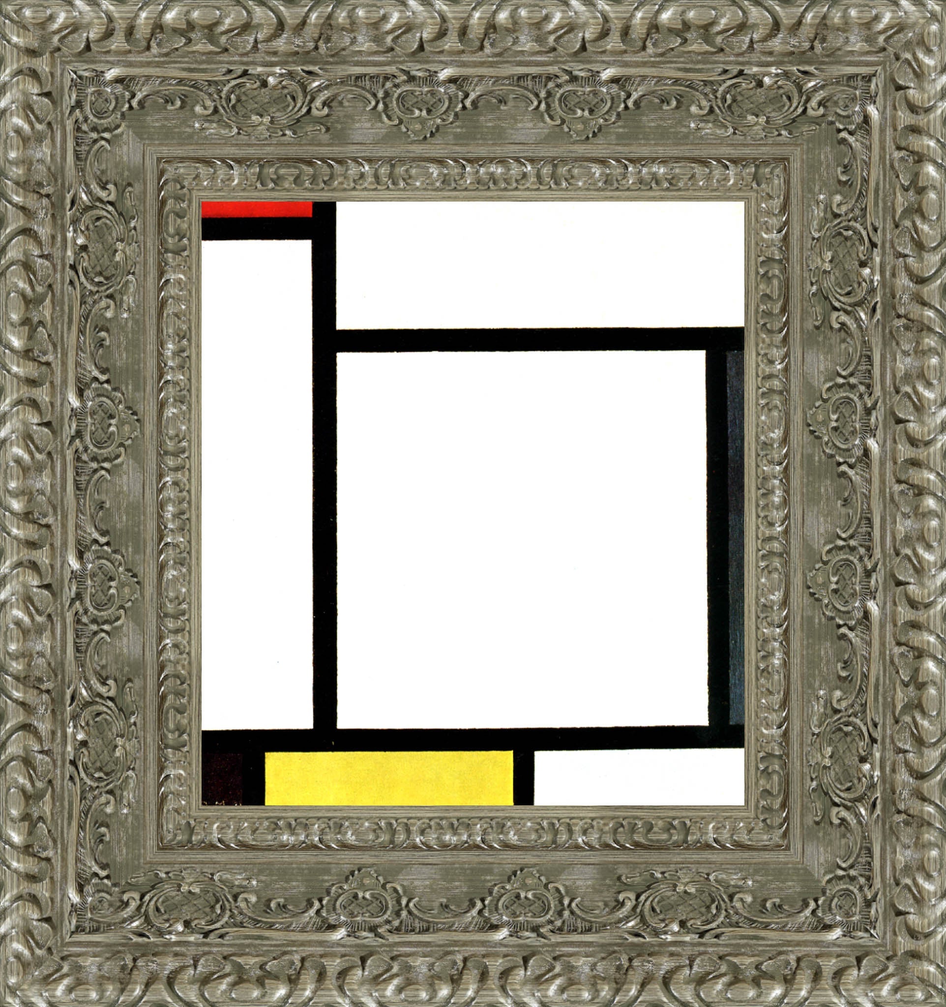Composition with Red and Yellow by Piet Mondrian — Framed Giclee Canvas Print | Canvas Classics
