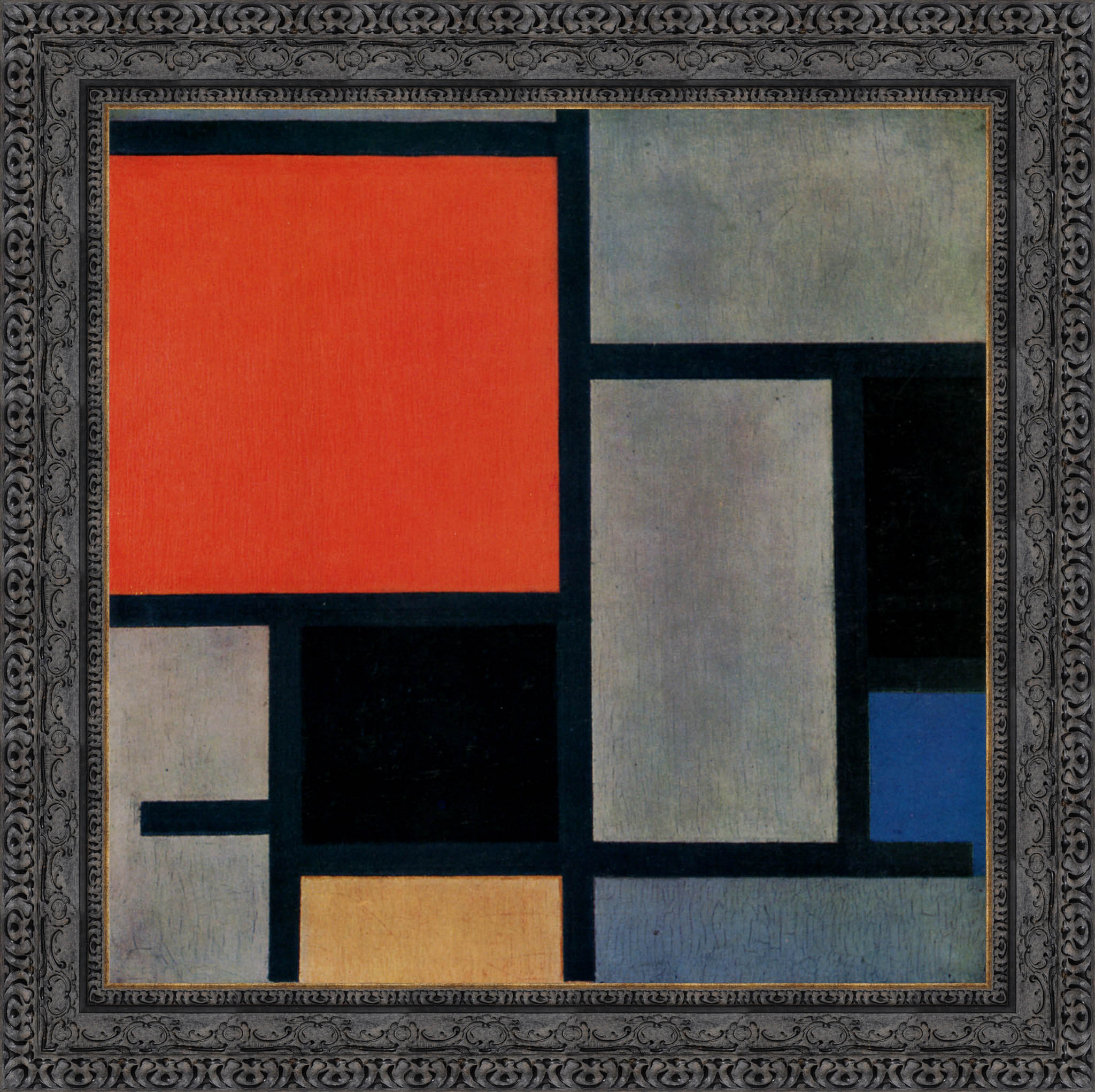 Composition with Red, Yellow, and Blue by Piet Mondrian — Framed Giclee Canvas Print | Canvas Classics