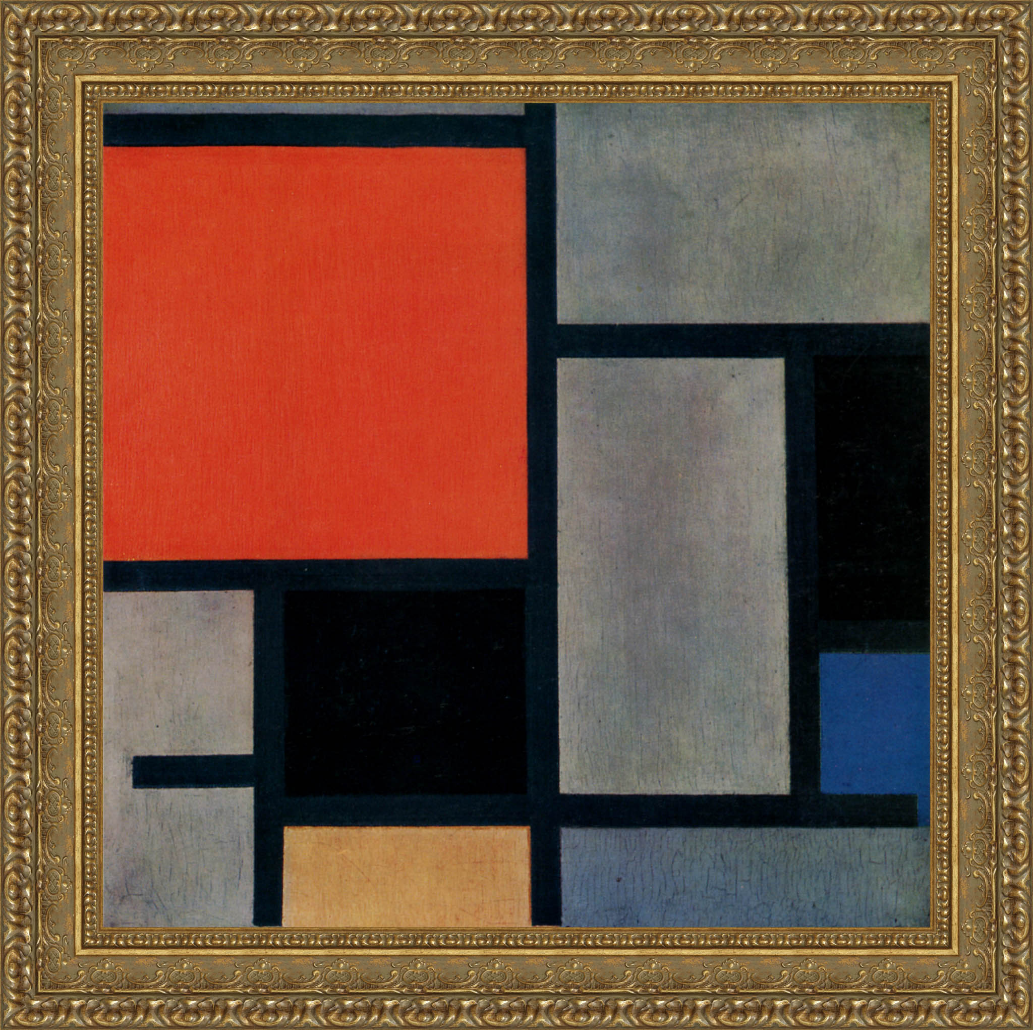 Composition with Red, Yellow, and Blue by Piet Mondrian — Framed Giclee Canvas Print | Canvas Classics