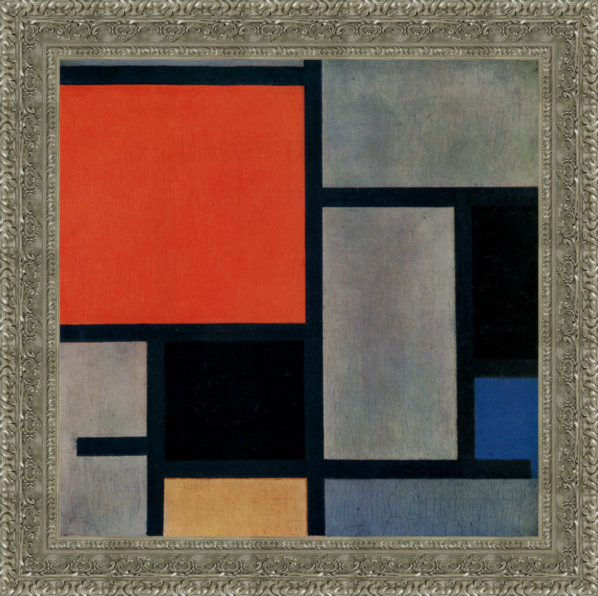 Composition with Red, Yellow, and Blue by Piet Mondrian — Framed Giclee Canvas Print | Canvas Classics