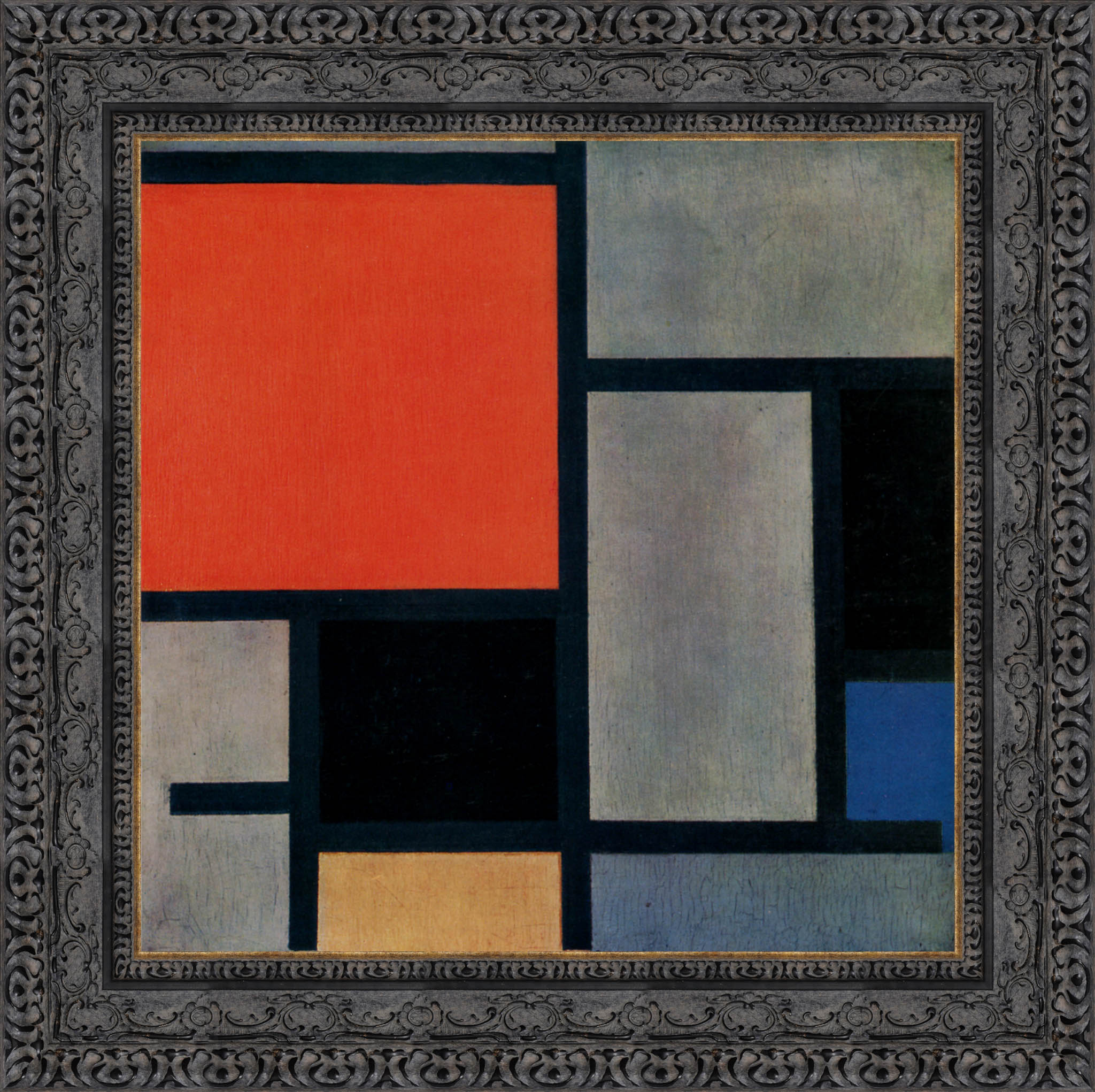 Composition with Red, Yellow, and Blue by Piet Mondrian — Framed Giclee Canvas Print | Canvas Classics