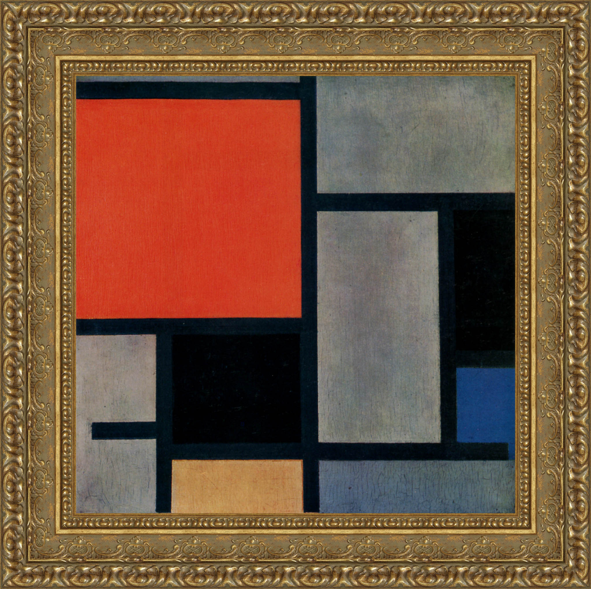 Composition with Red, Yellow, and Blue by Piet Mondrian — Framed Giclee Canvas Print | Canvas Classics