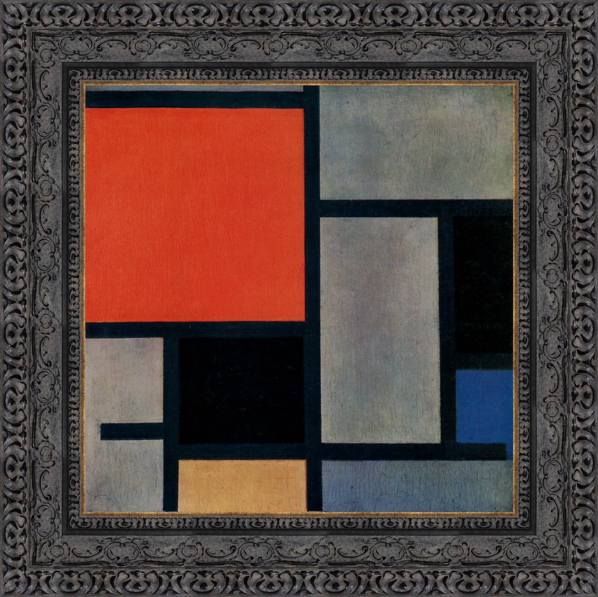 Composition with Red, Yellow, and Blue by Piet Mondrian — Framed Giclee Canvas Print | Canvas Classics