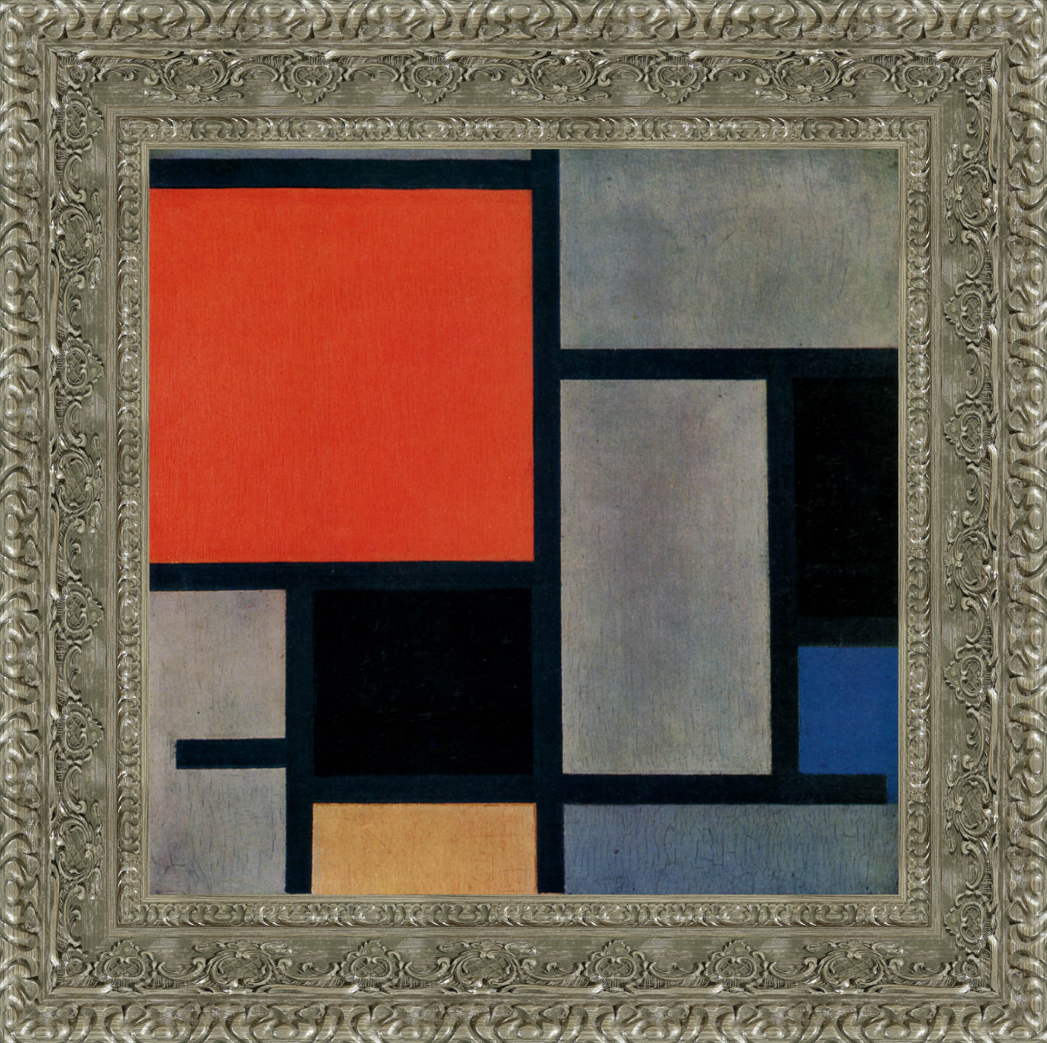 Composition with Red, Yellow, and Blue by Piet Mondrian — Framed Giclee Canvas Print | Canvas Classics