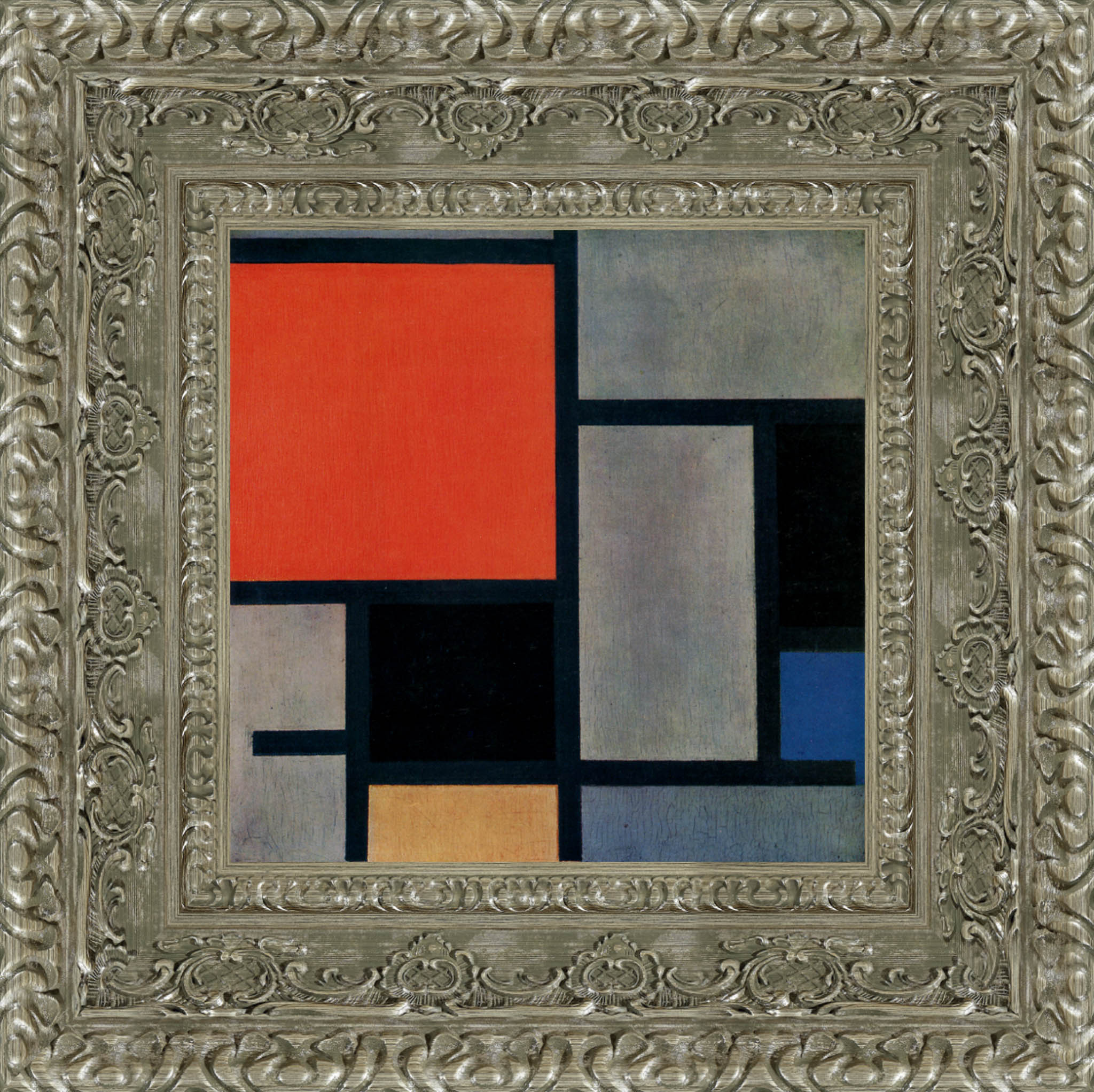 Composition with Red, Yellow, and Blue by Piet Mondrian — Framed Giclee Canvas Print | Canvas Classics