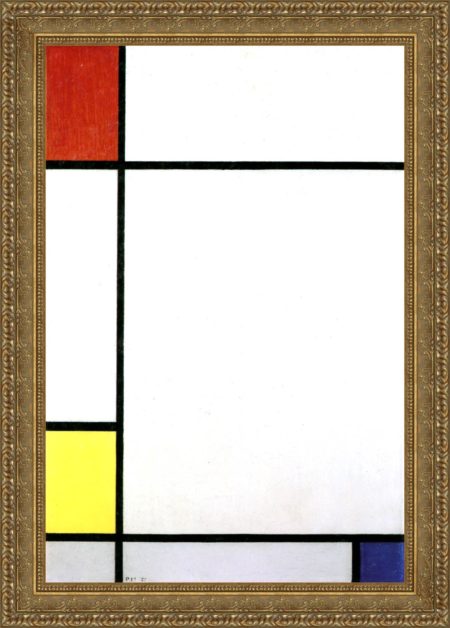 Composition with Red, Yellow, and Blue by Piet Mondrian — Framed Giclee Canvas Print | Canvas Classics