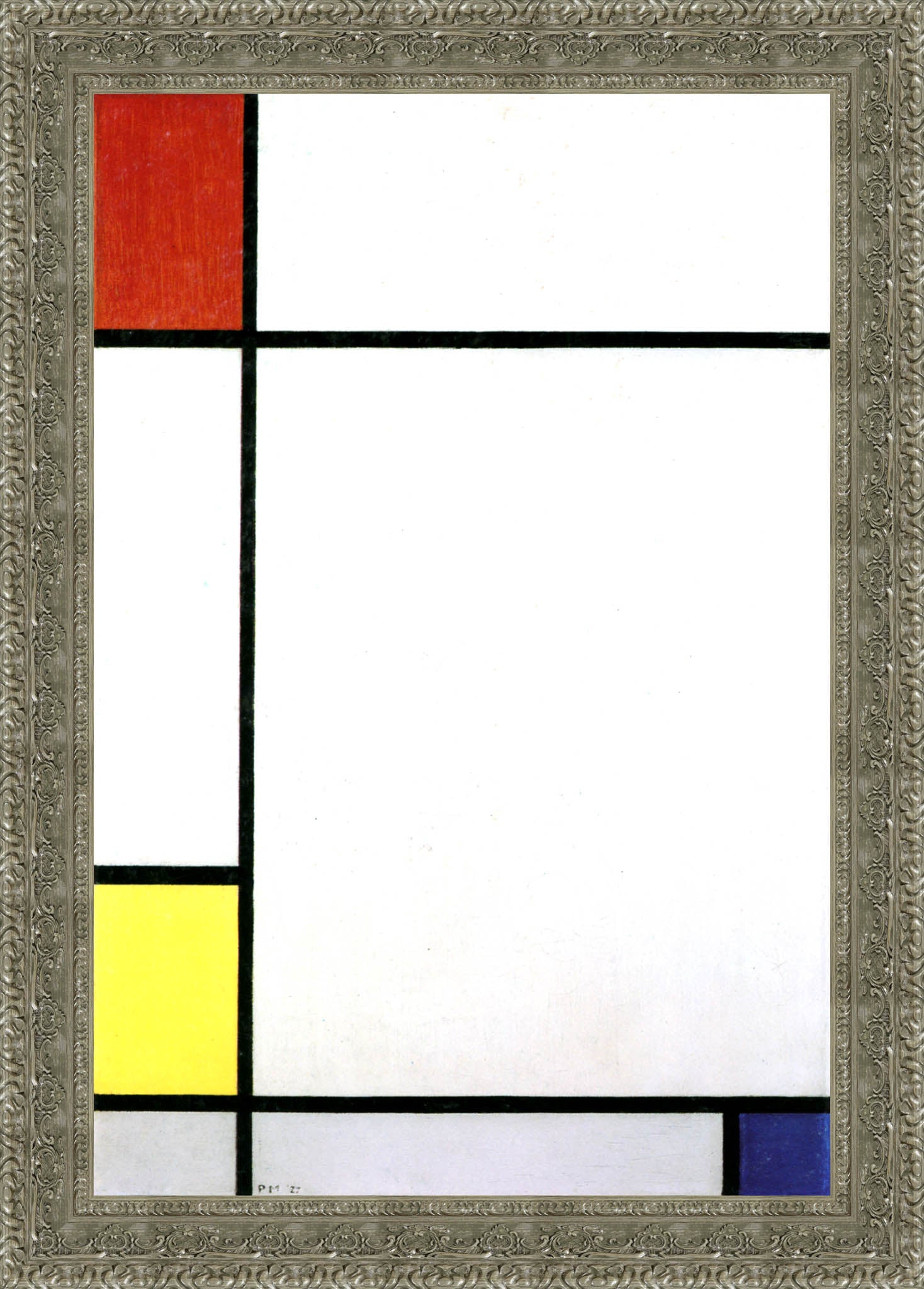 Composition with Red, Yellow, and Blue by Piet Mondrian — Framed Giclee Canvas Print | Canvas Classics