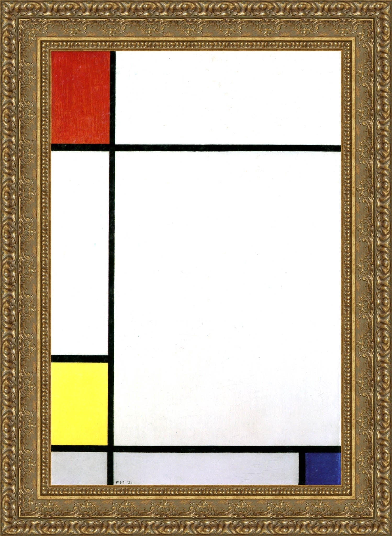 Composition with Red, Yellow, and Blue by Piet Mondrian — Framed Giclee Canvas Print | Canvas Classics