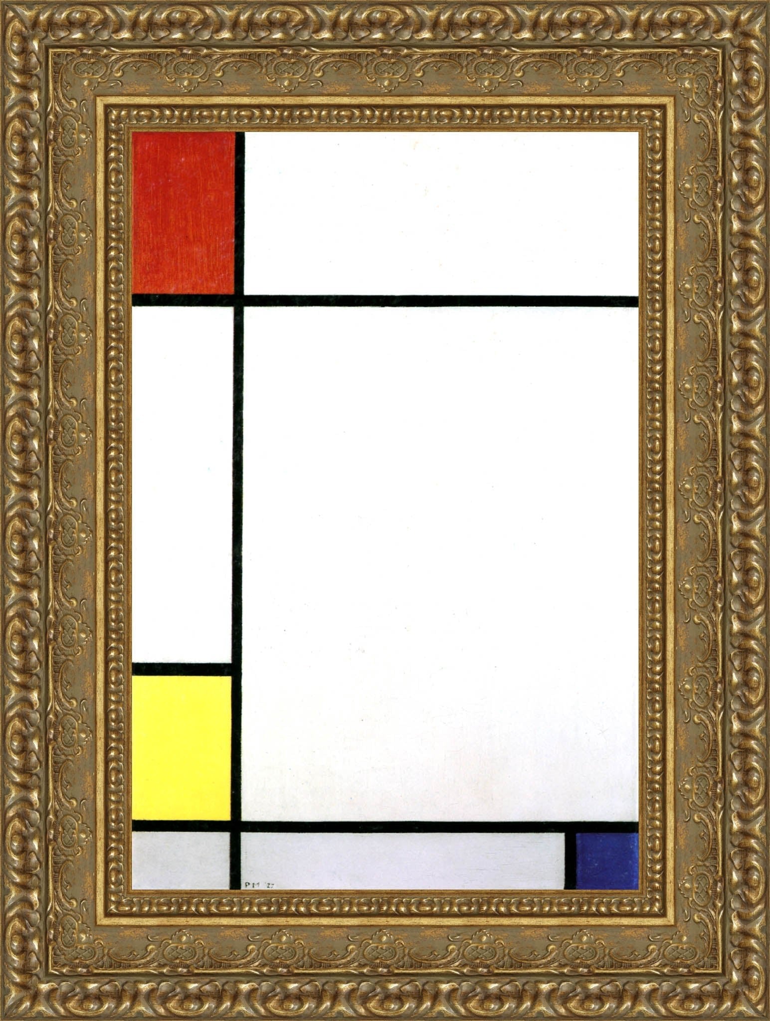 Composition with Red, Yellow, and Blue by Piet Mondrian — Framed Giclee Canvas Print | Canvas Classics