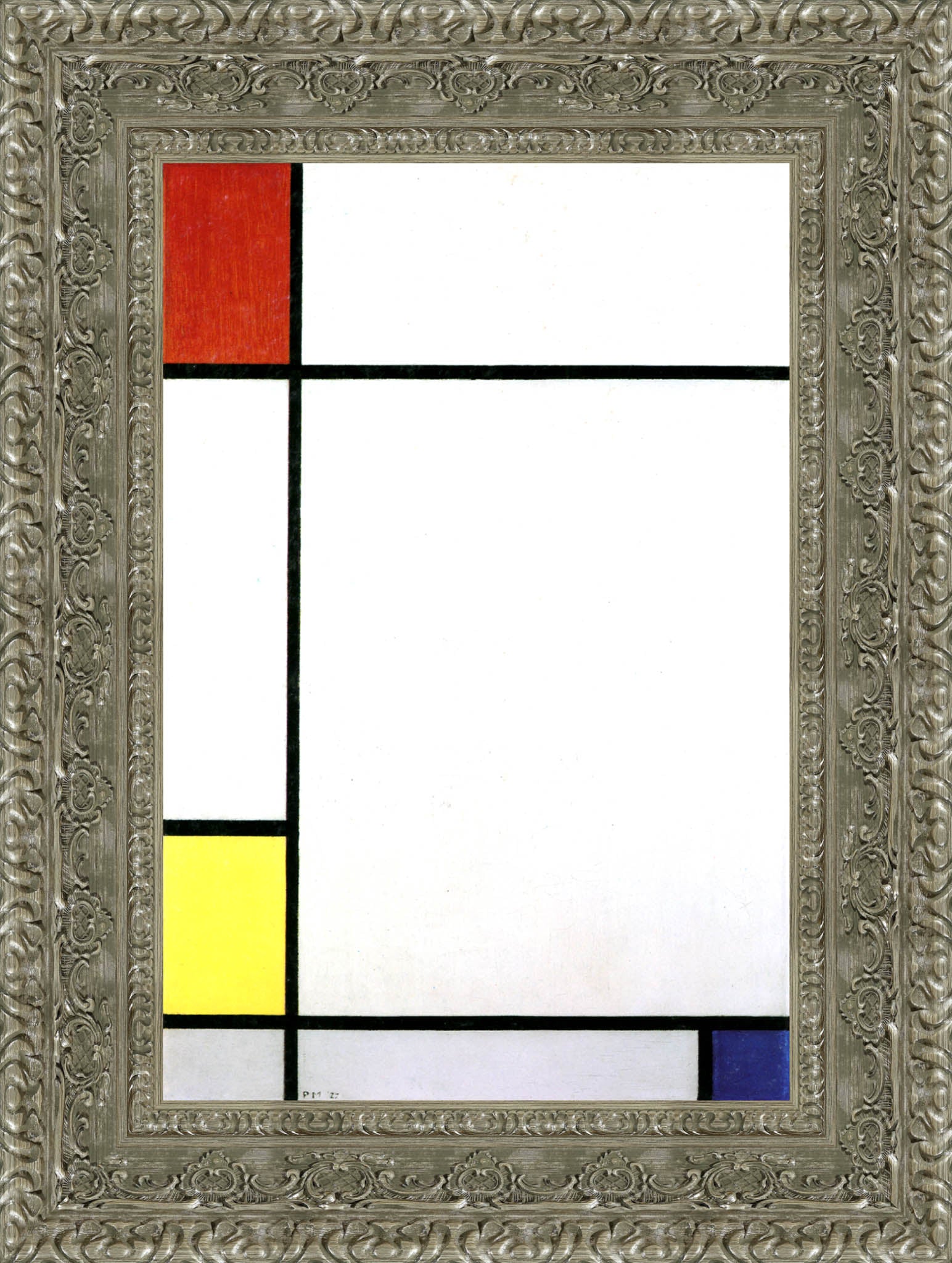Composition with Red, Yellow, and Blue by Piet Mondrian — Framed Giclee Canvas Print | Canvas Classics